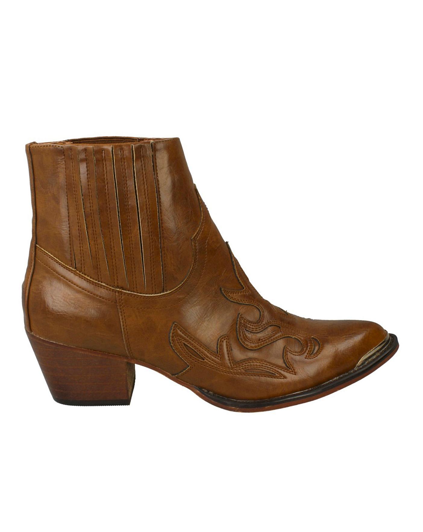 tan western ankle boot