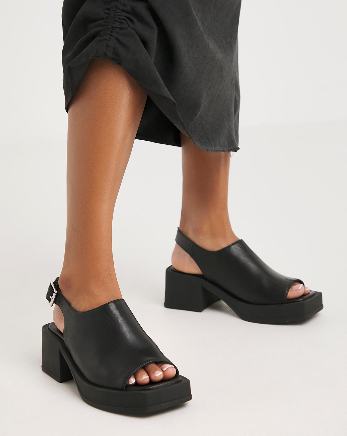 Slingback Block Heel Sandal Ex Wide Simply Be