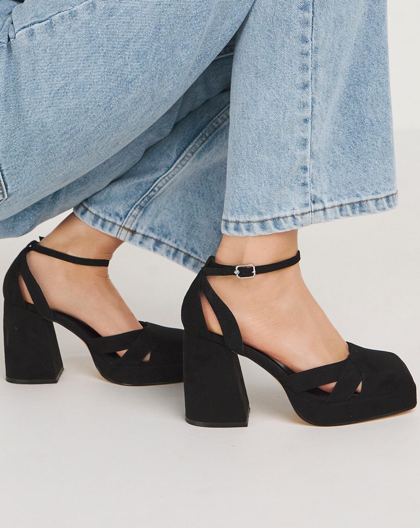 Platform Heeled Shoes Wide Fit