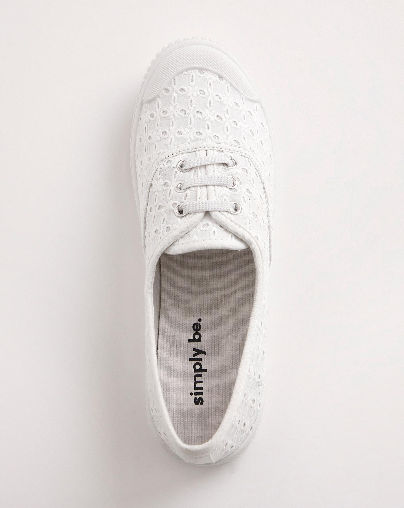 Lace Up Plimsole Wide Fit | J D Williams