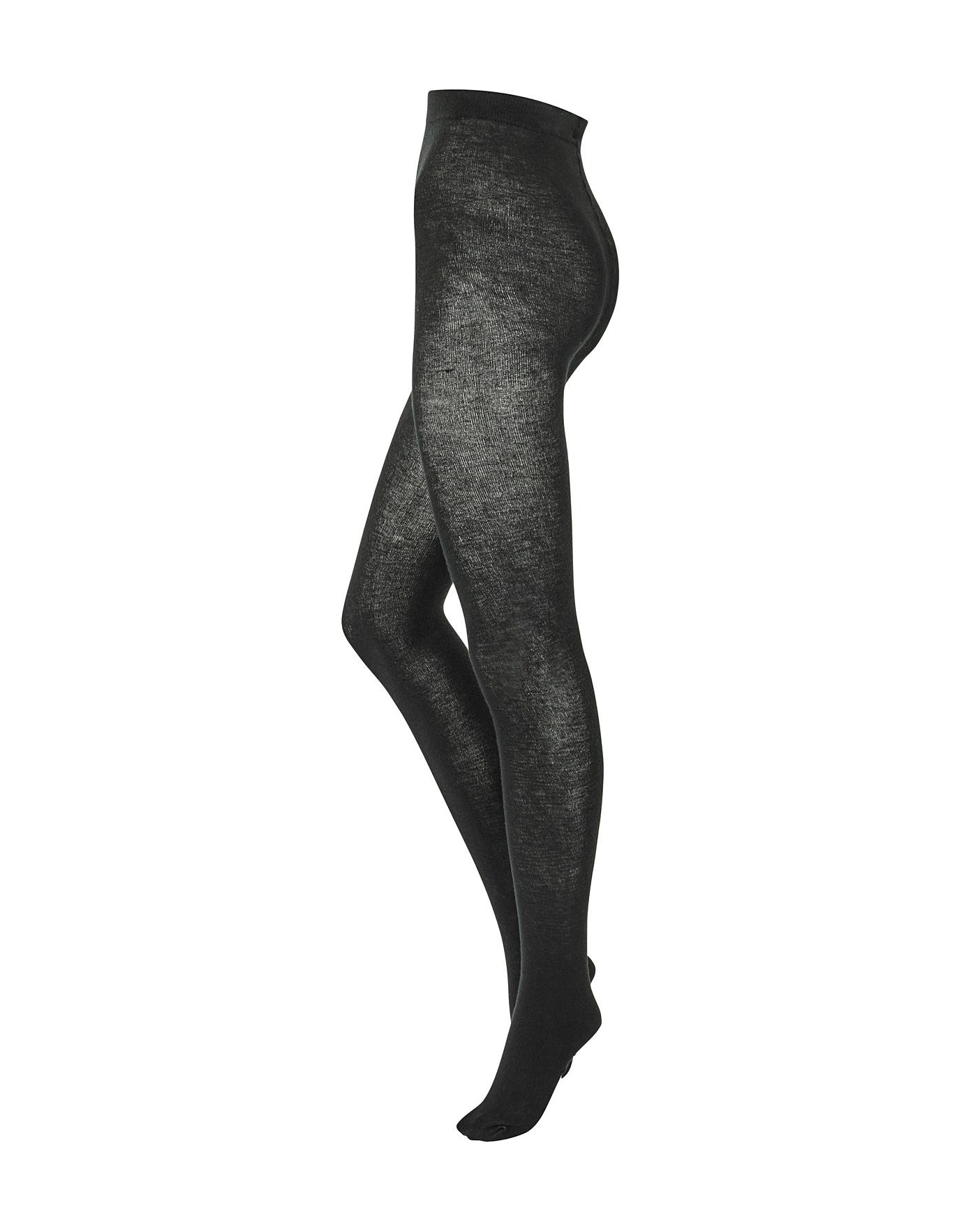 2 Pack Black Supersoft Woolly Tights Simply Be