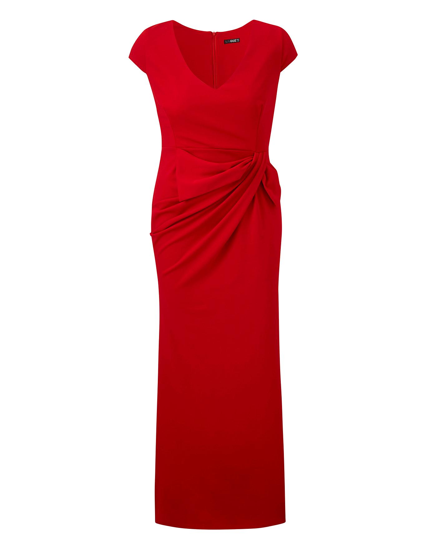 Quiz red 2024 dress sale