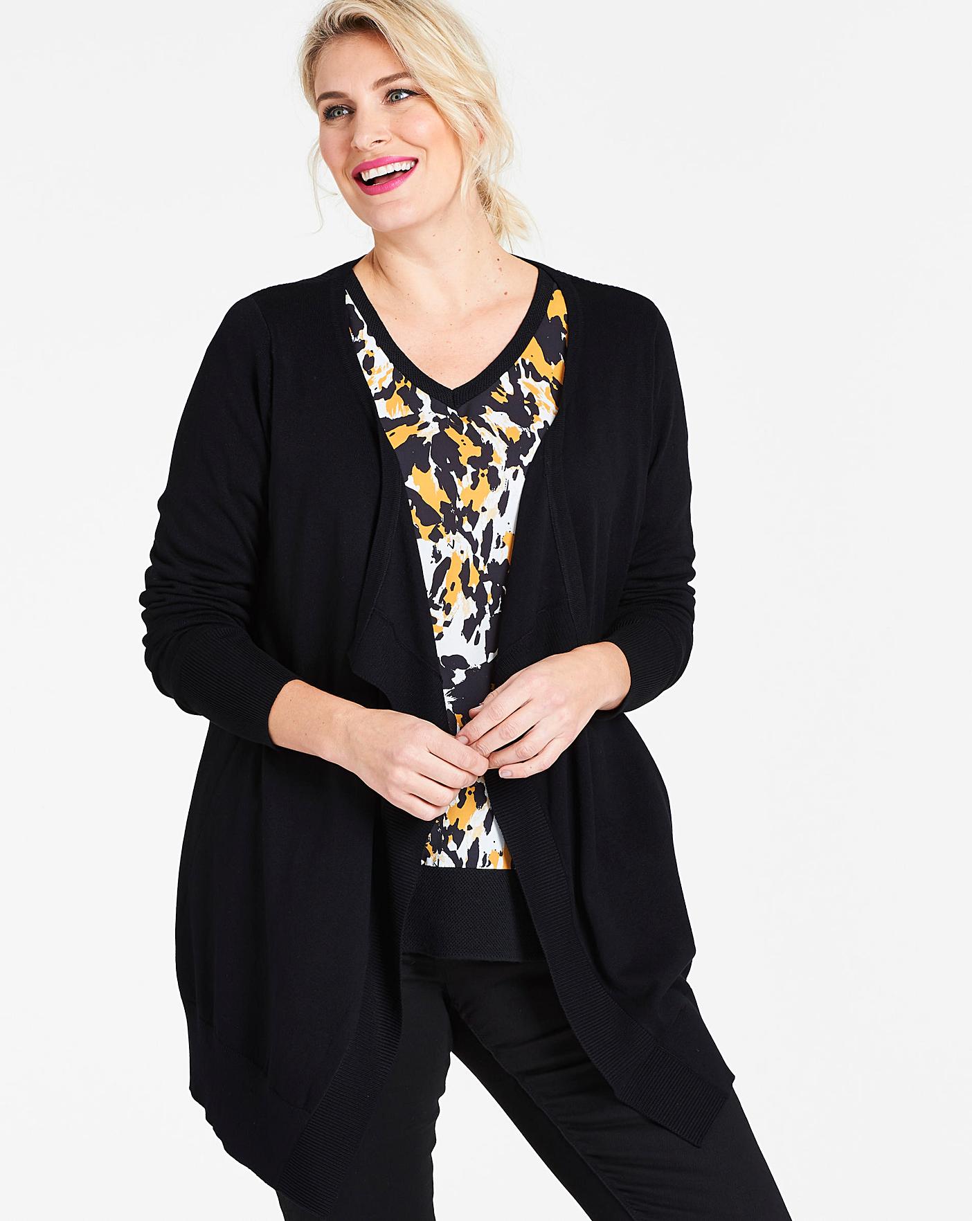 Black Waterfall Cardigan Ambrose Wilson
