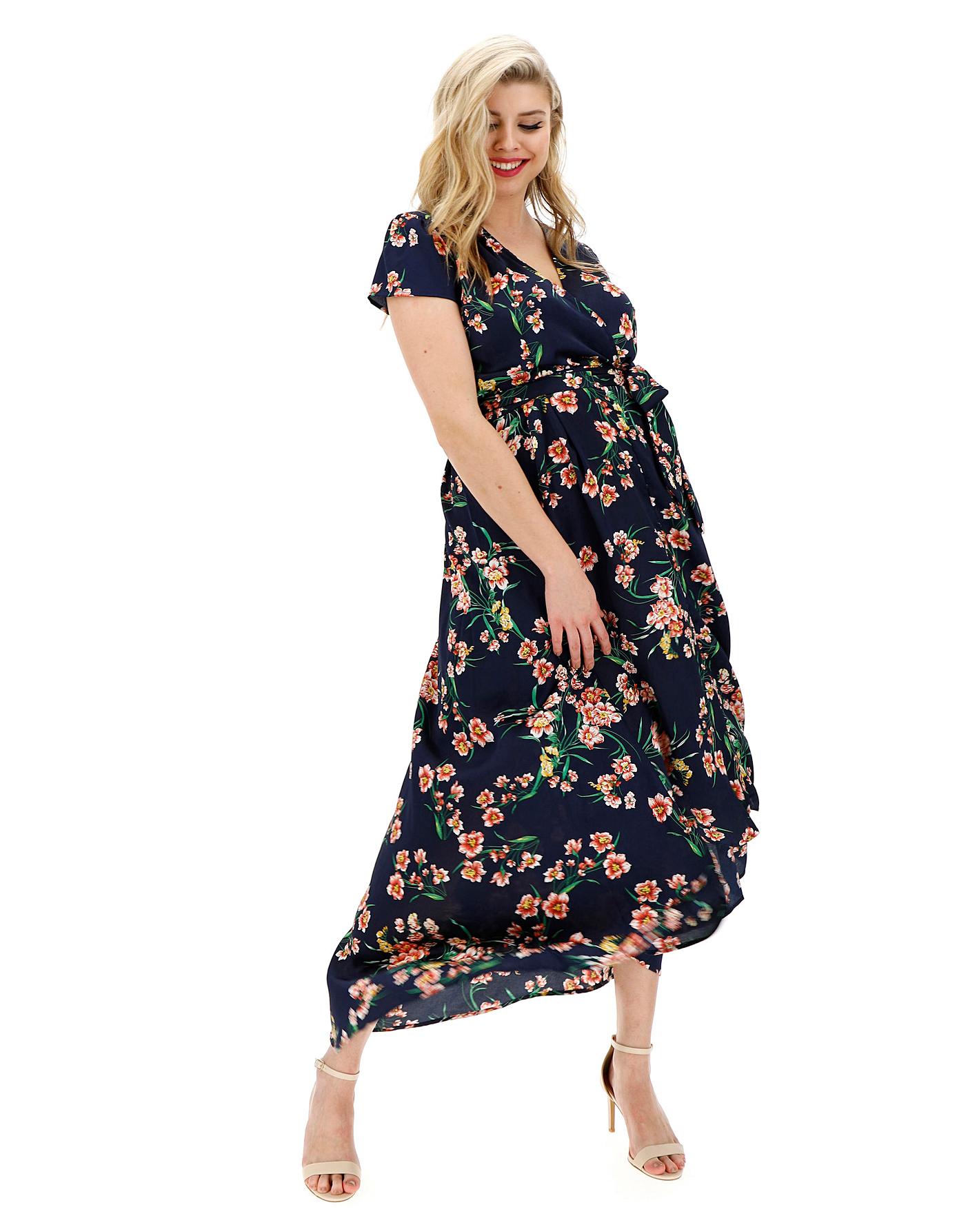 ax paris floral satin wrap dress