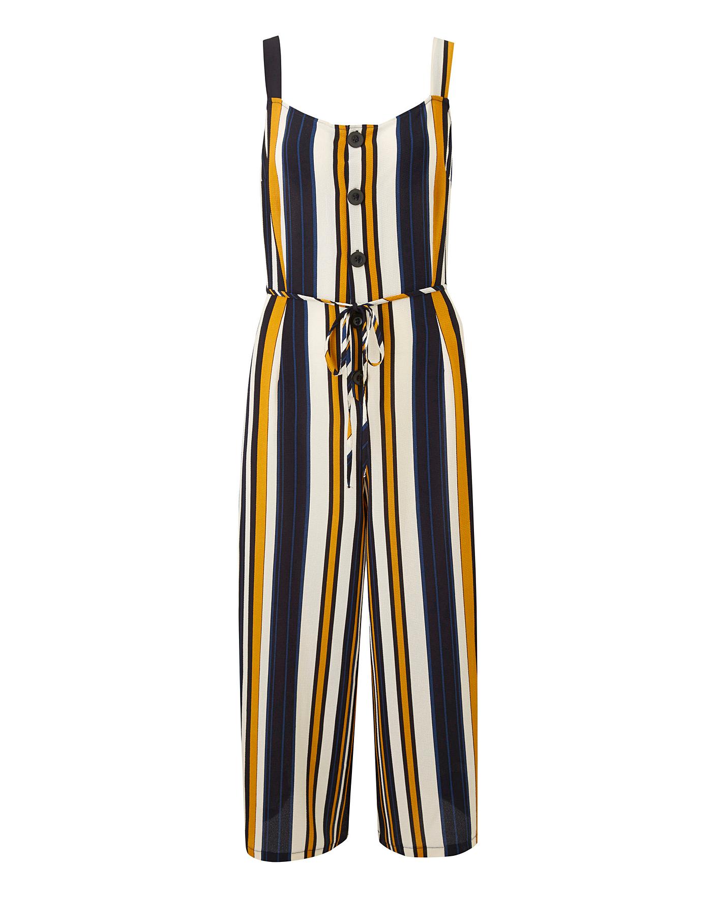 ax paris navy stripe jumpsuit