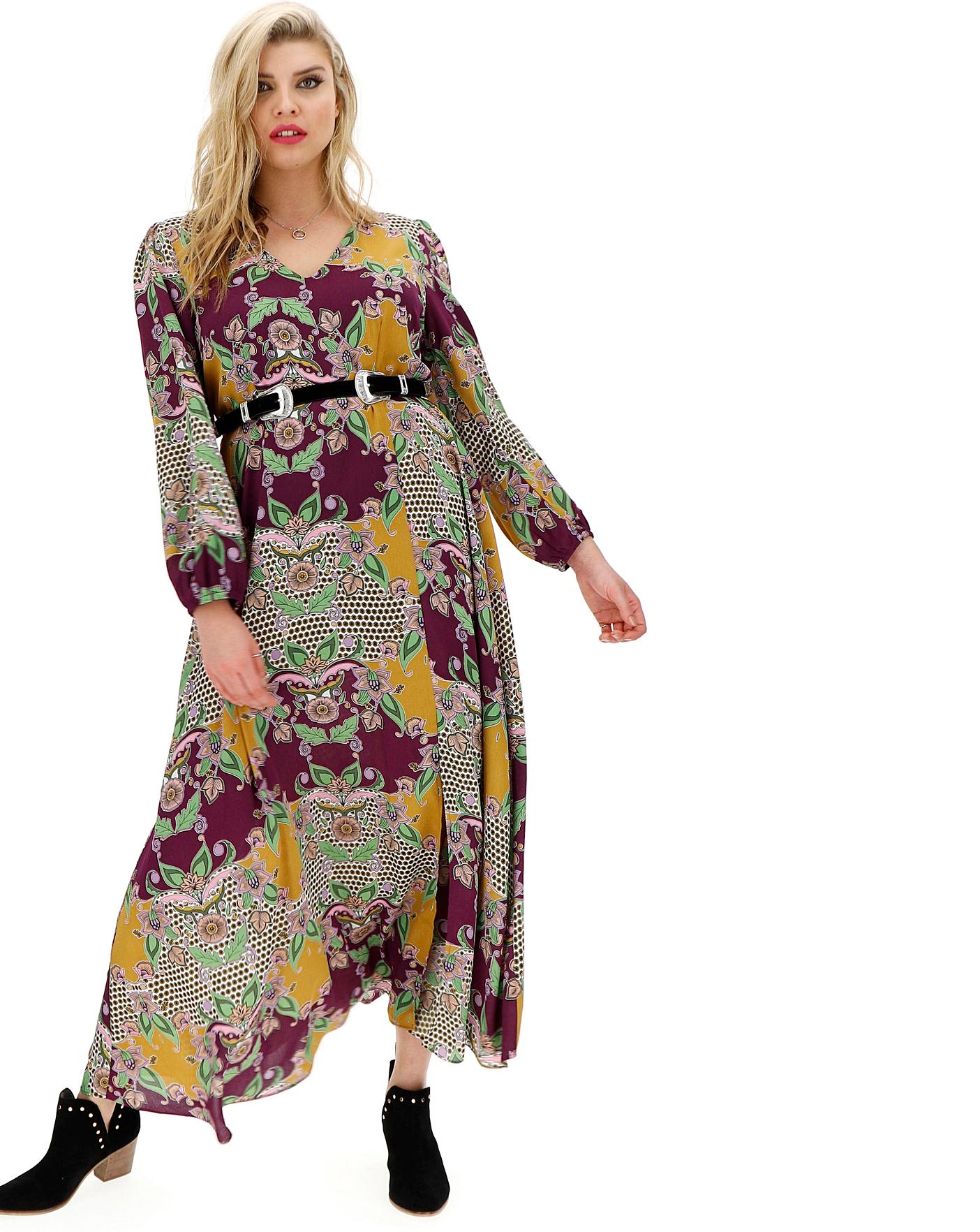 maxi dress and cowboy boots