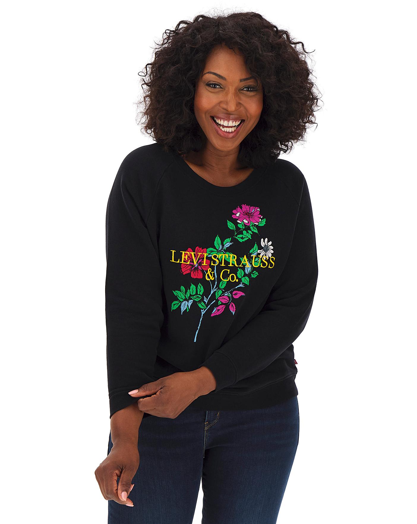 floral crew neck sweatshirt