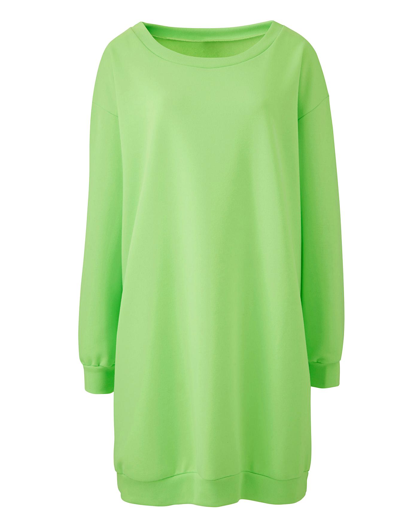 AX Paris Neon Green Plain Jumper Dress
