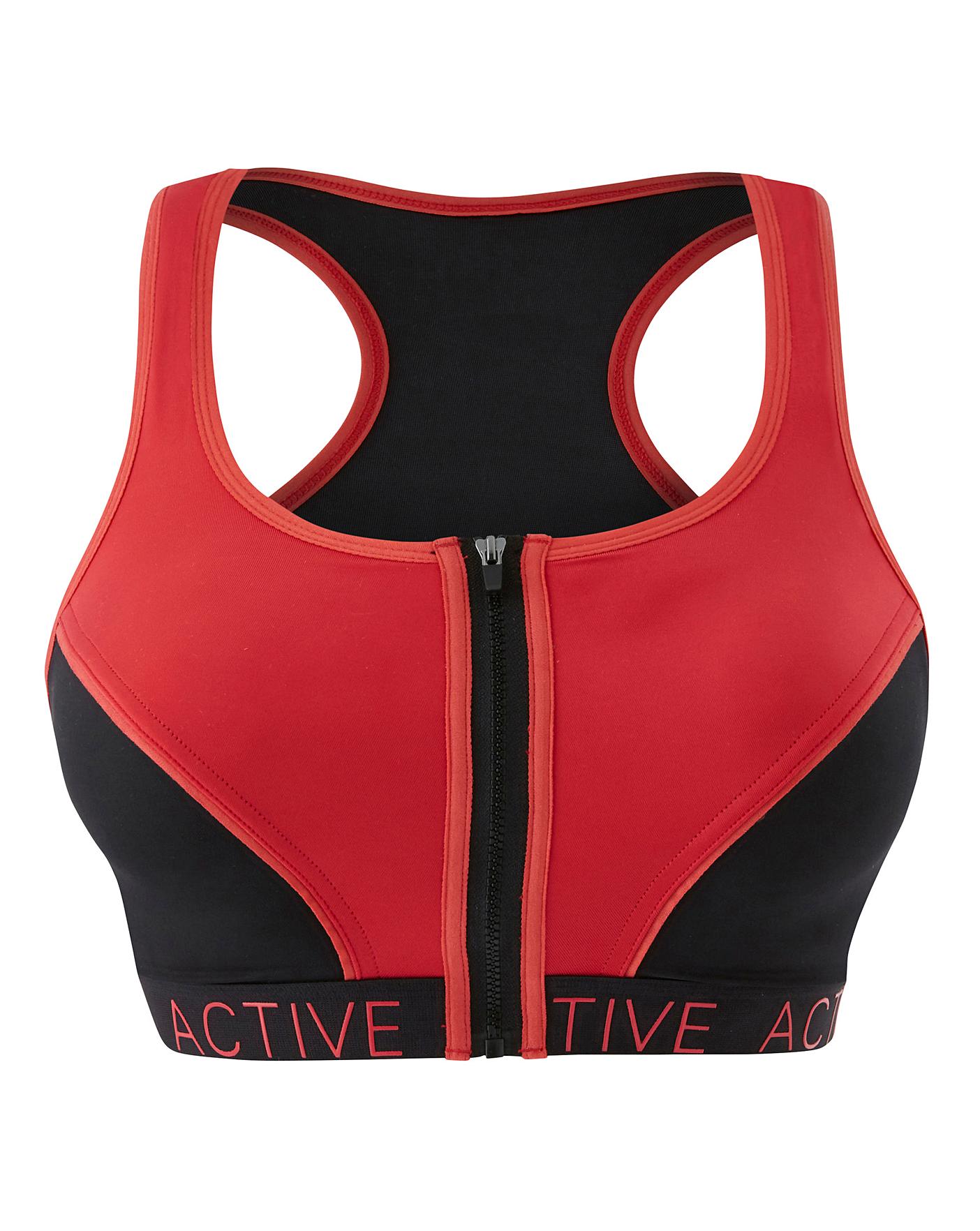 front zip sports bra high impact