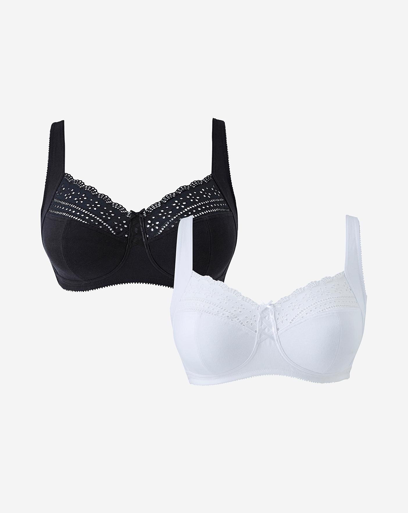 Broderie Anglaise non-wired cotton rich bra