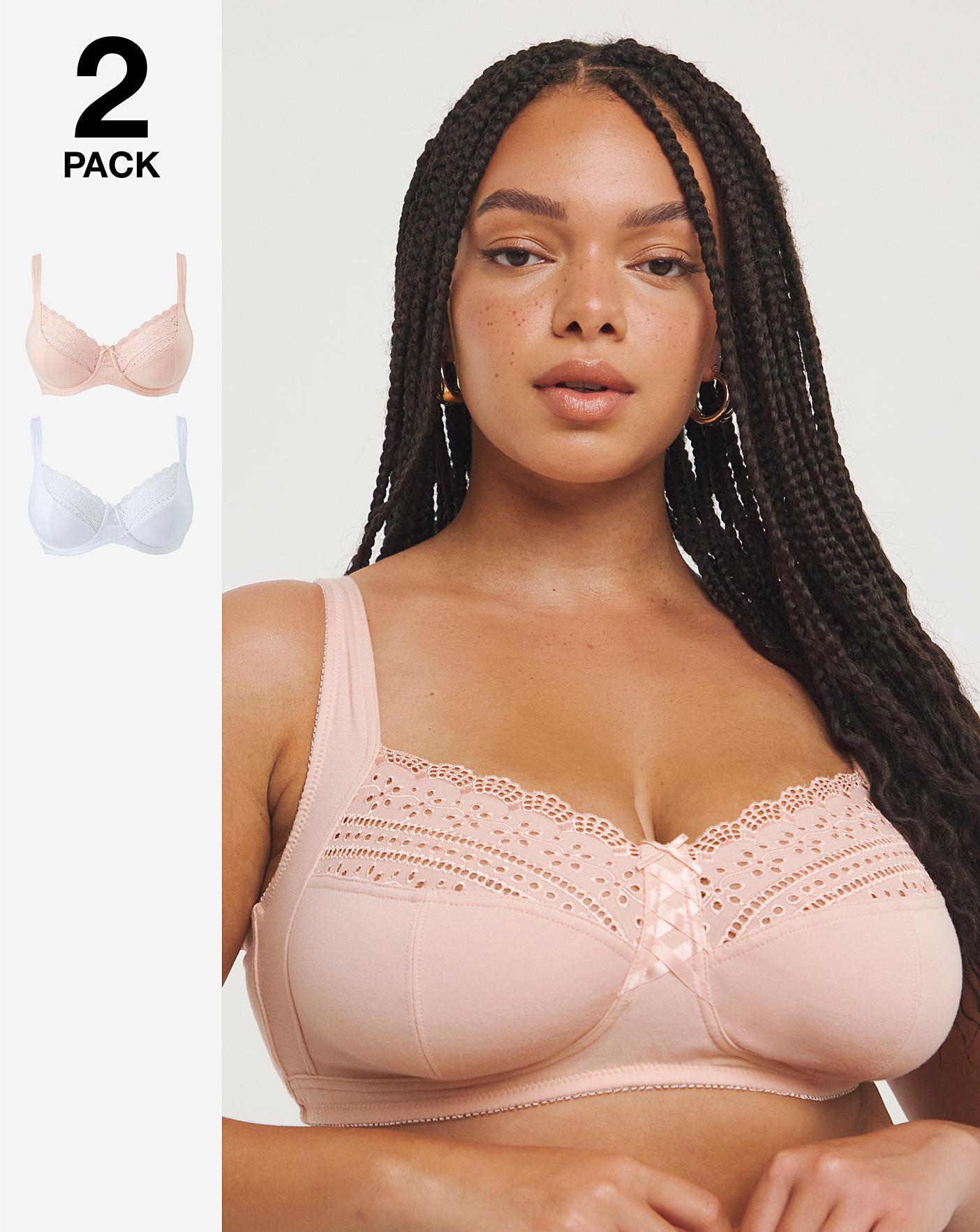 Broderie Anglaise non-wired cotton rich bra