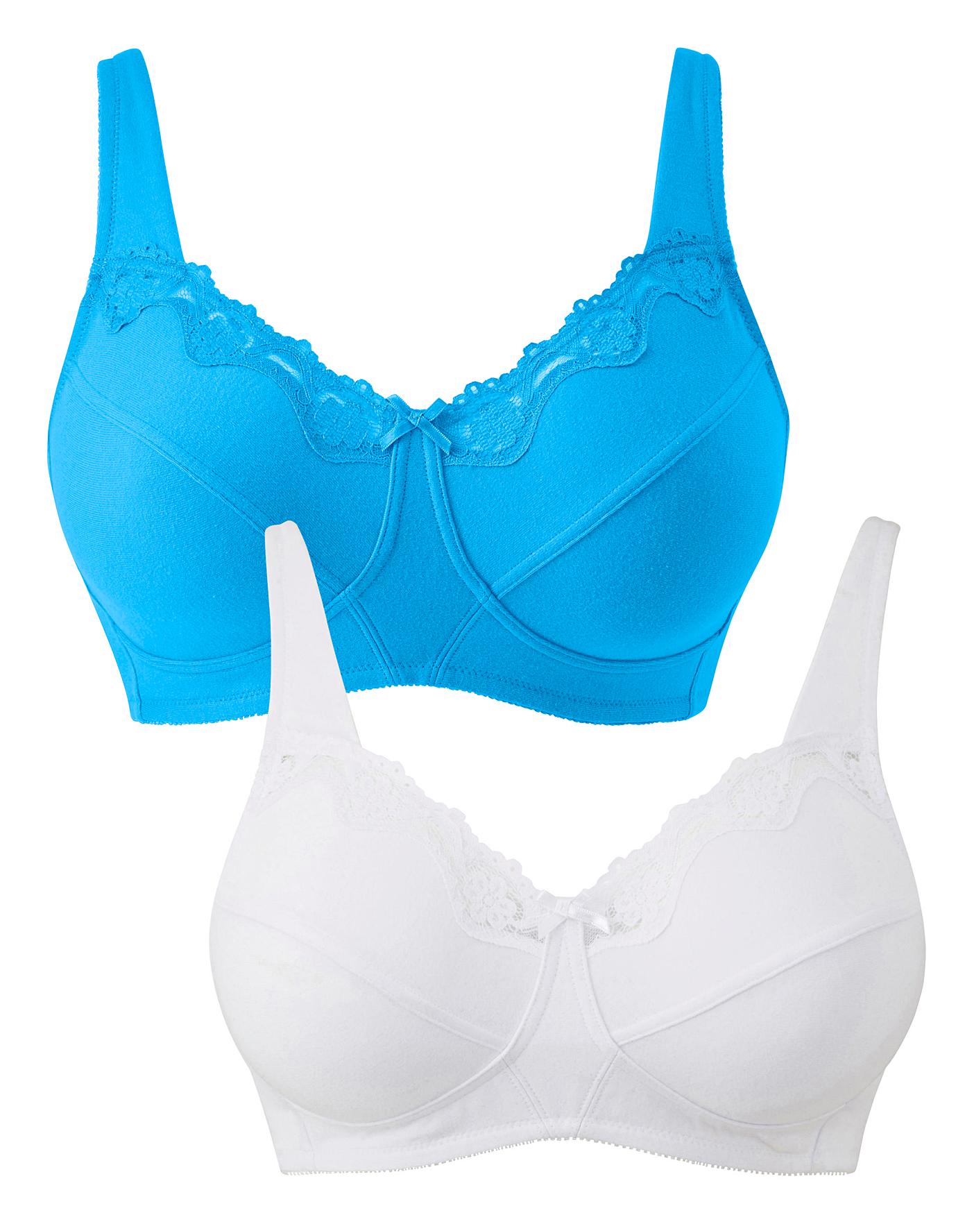 Womens 2 Pack Sarah Full Cup Non Wired Bras JD Williams