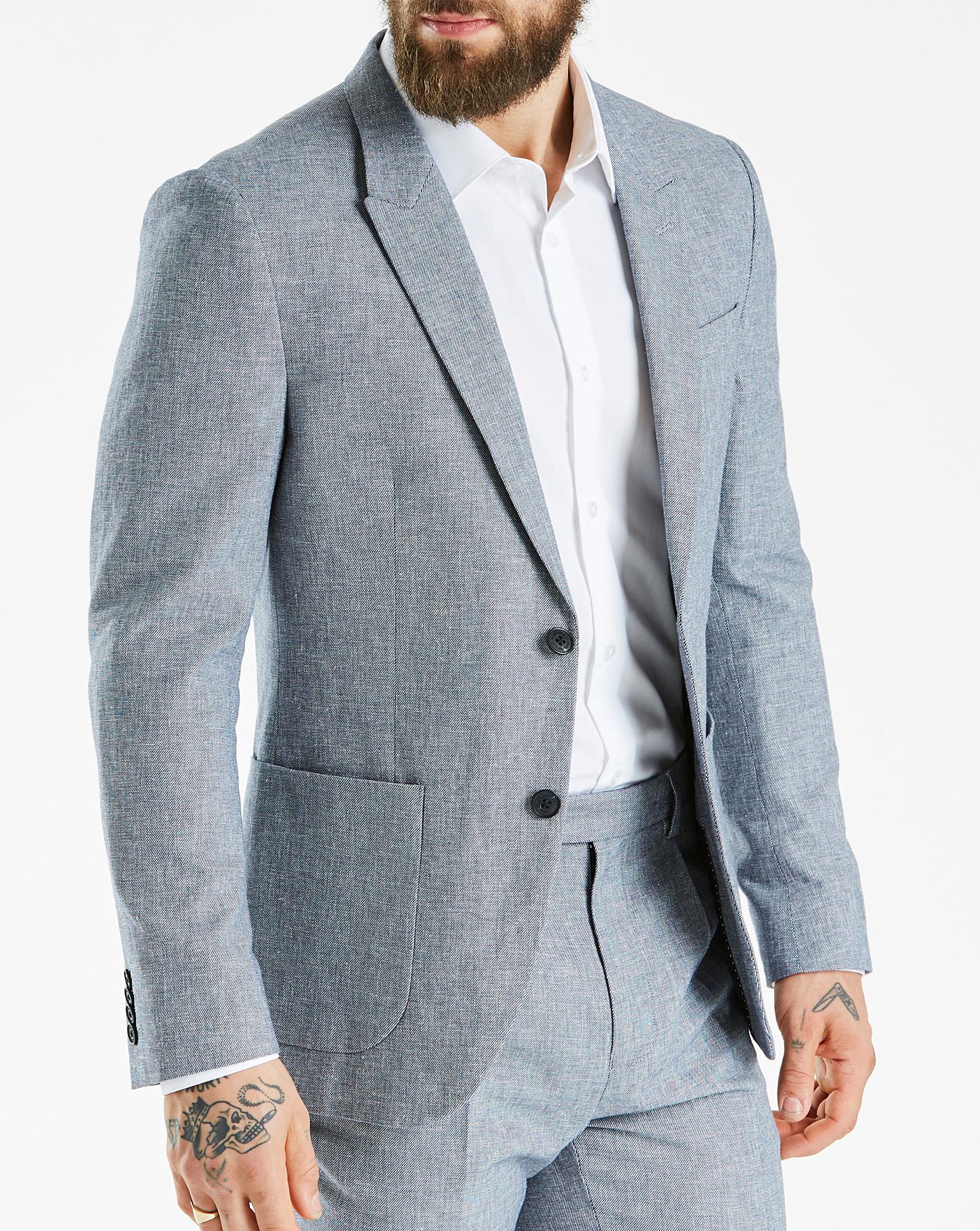 Hammond \u0026 Co Blue Sharkskin Blazer | Jacamo