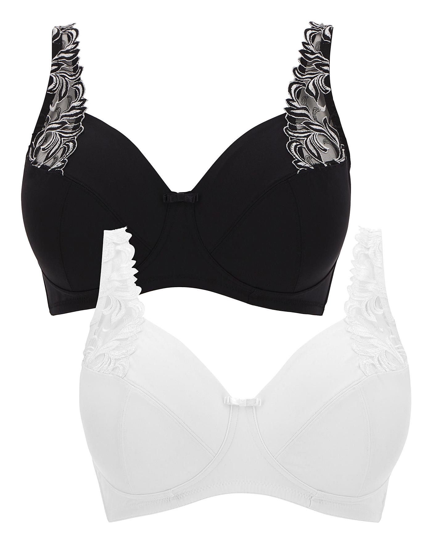 2 Pack Flora Full Cup Non Wired Bras J D Williams
