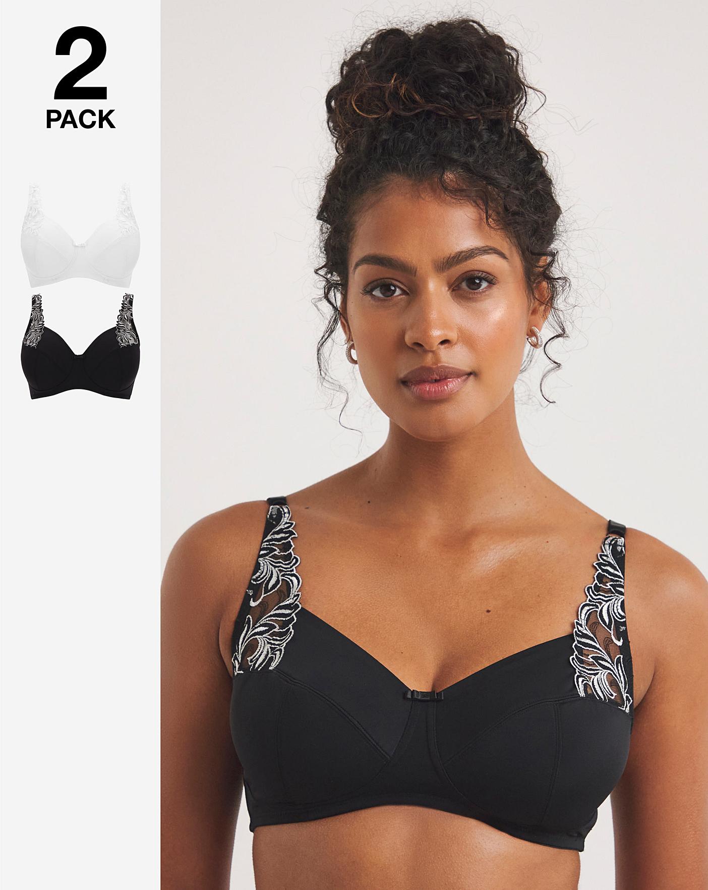 Lace DD+ Non Padded Full Cup Bras 2 Pack