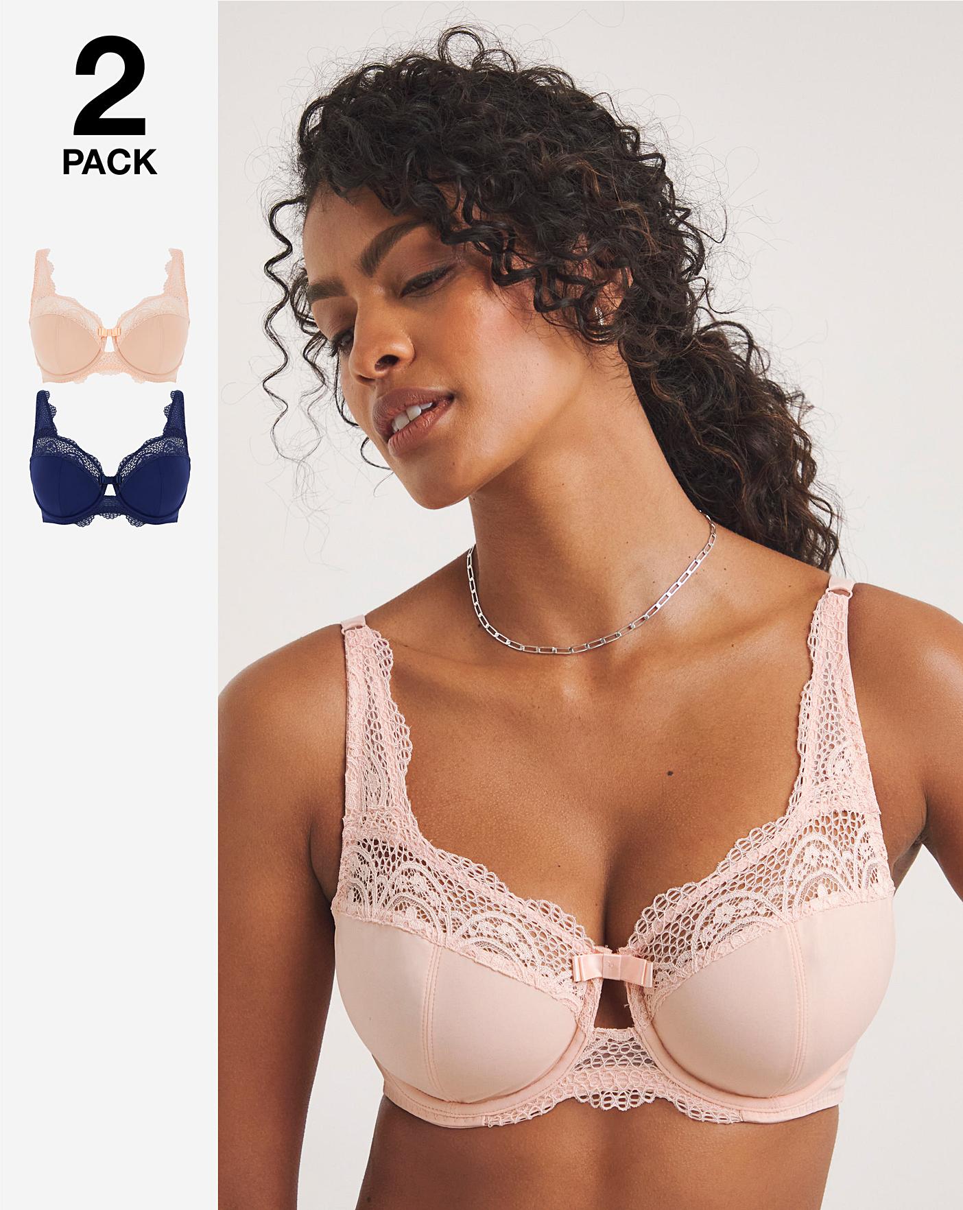 Pretty Secrets 2 Pack Ella Lace Full Cup Non Padded Wired Bra Set