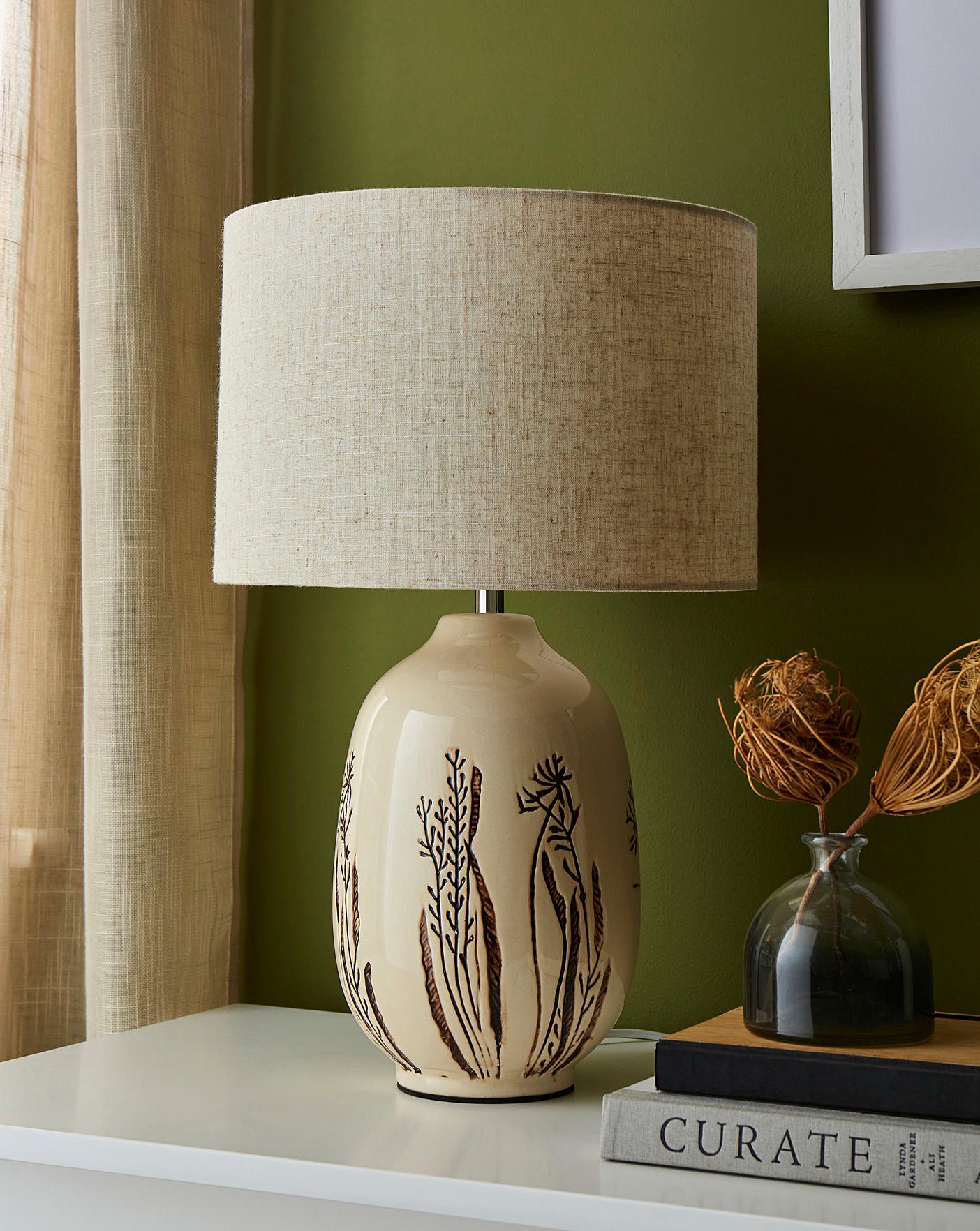 Julipa Floral Pattern Ceramic Table Lamp Home Essentials