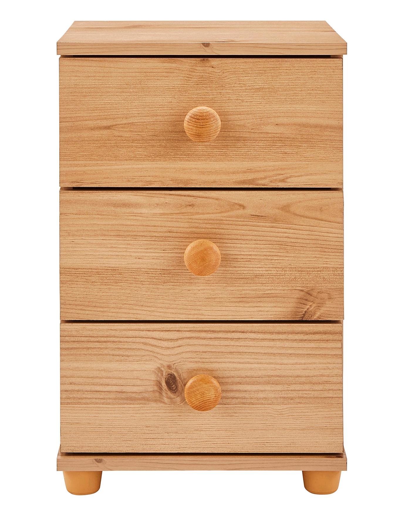 Aspen 3 Drawer Bedside Table J D Williams