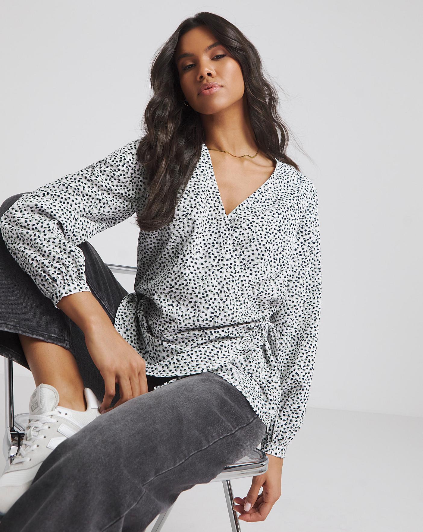 Spotty wrap blouse online