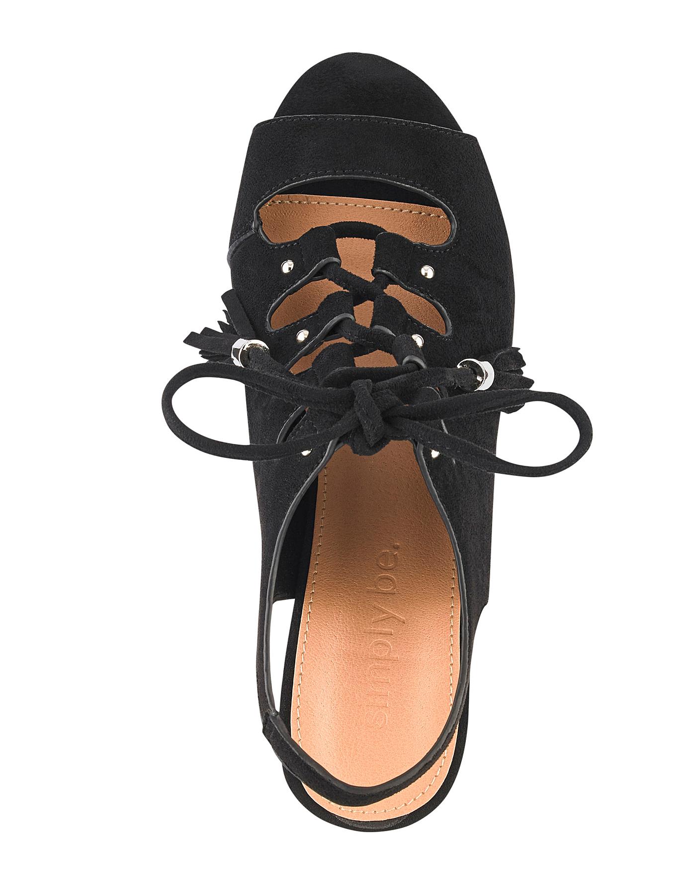 Evelyn Lace Up Shoe Boot Extra Wide | Simply Be