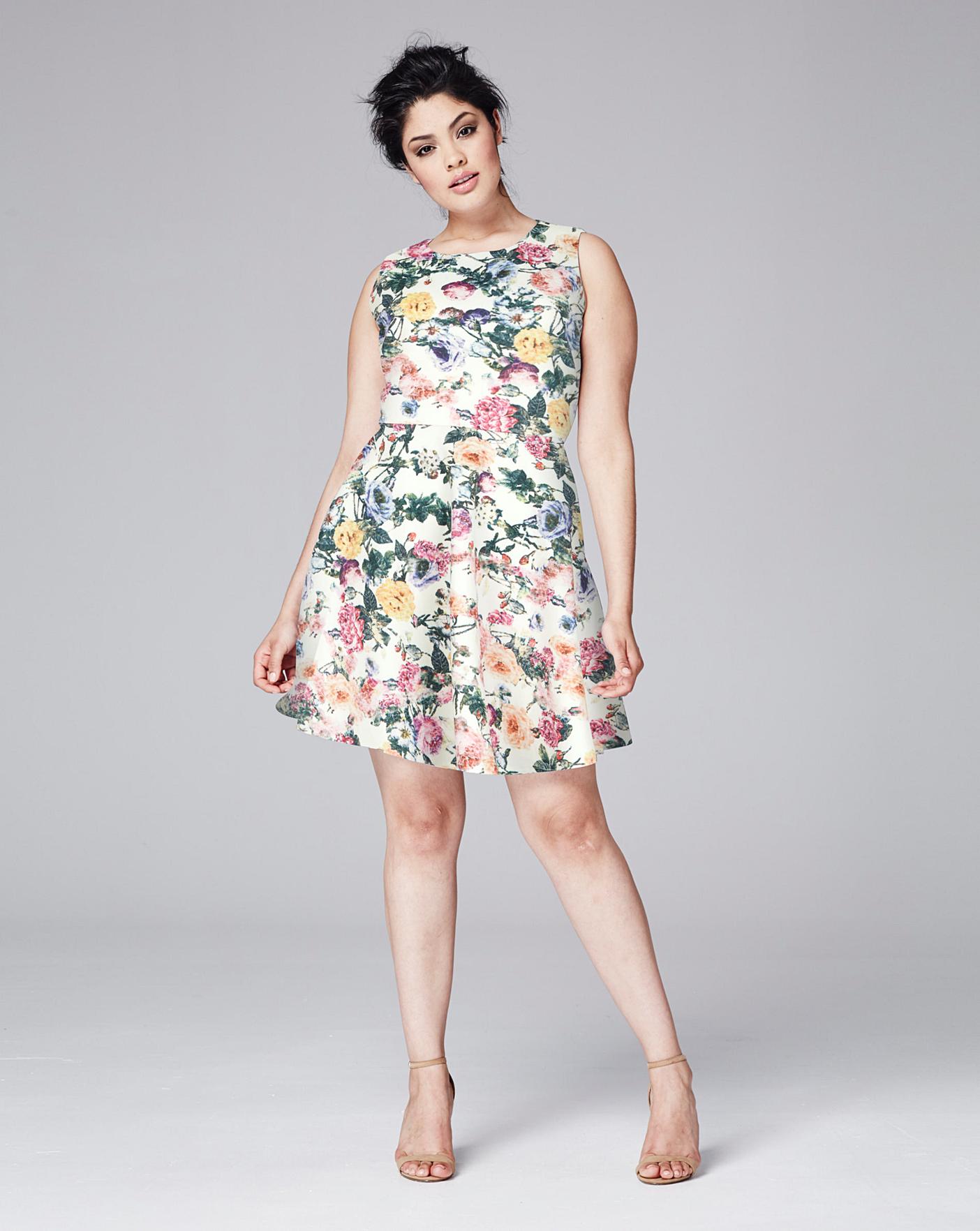 Fit and flare midi dress plus size sale