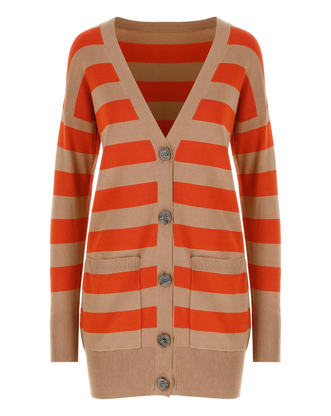 orange boyfriend cardigan