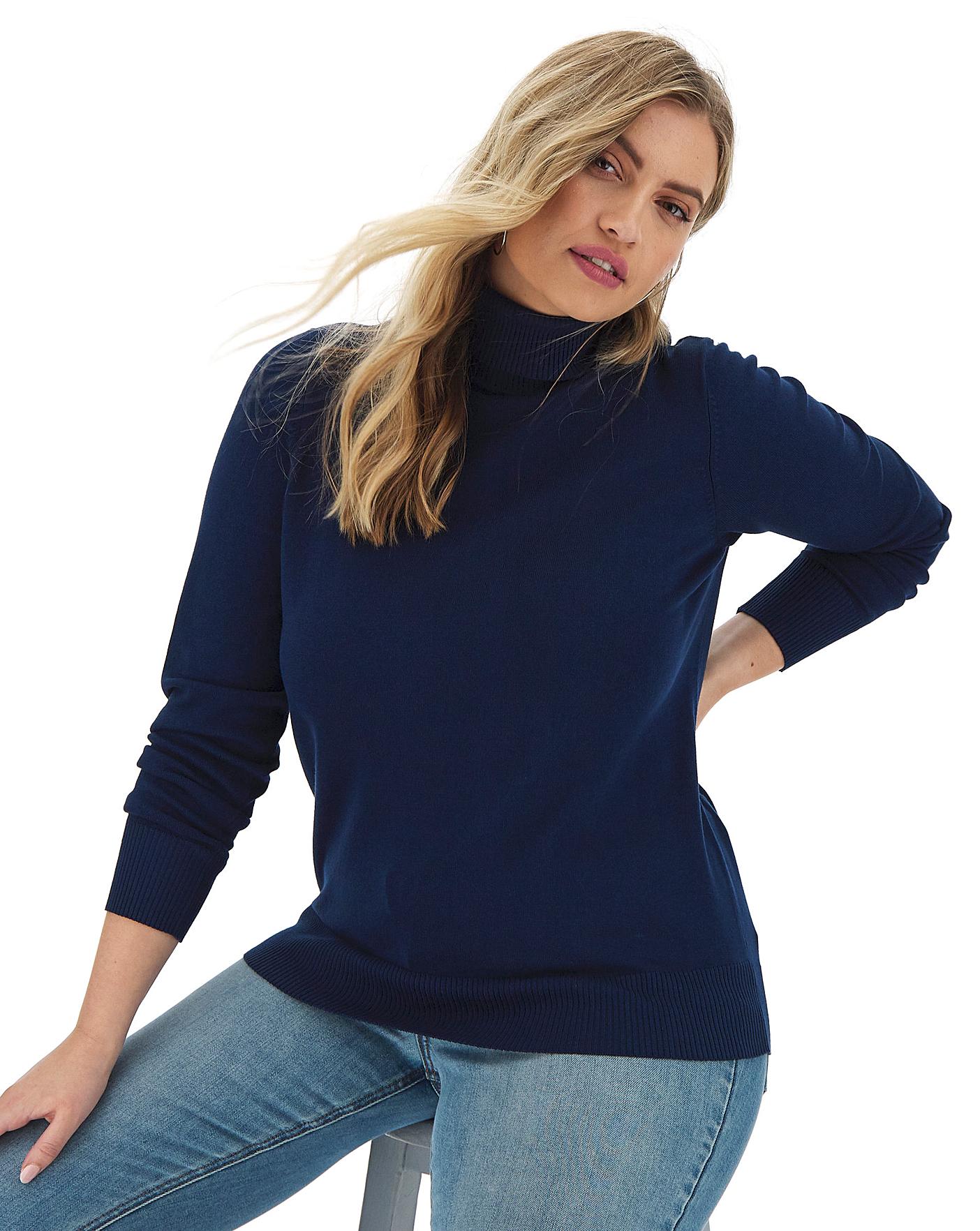 ladies lightweight polo neck jumpers