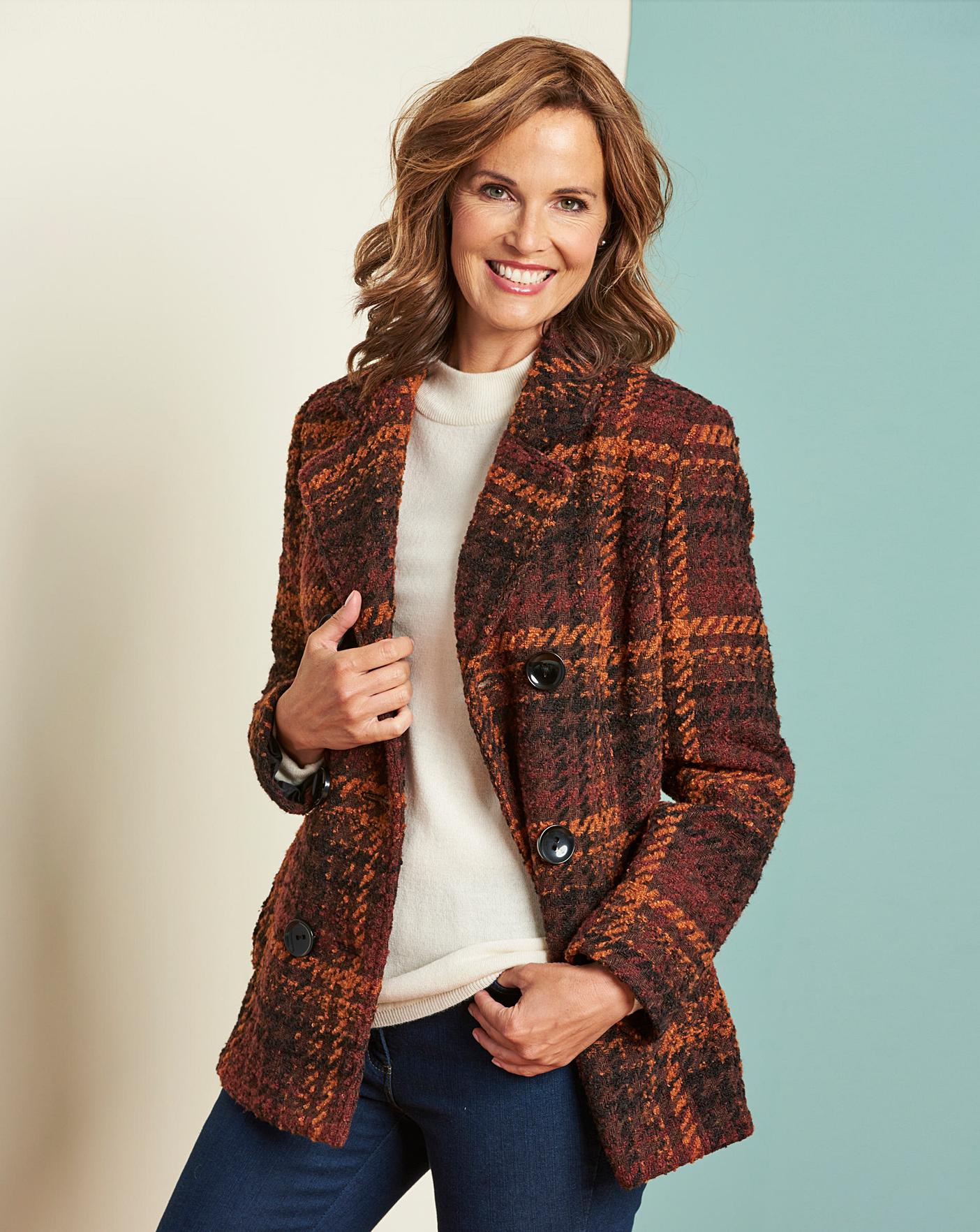 Check Double Breasted Coat | J D Williams