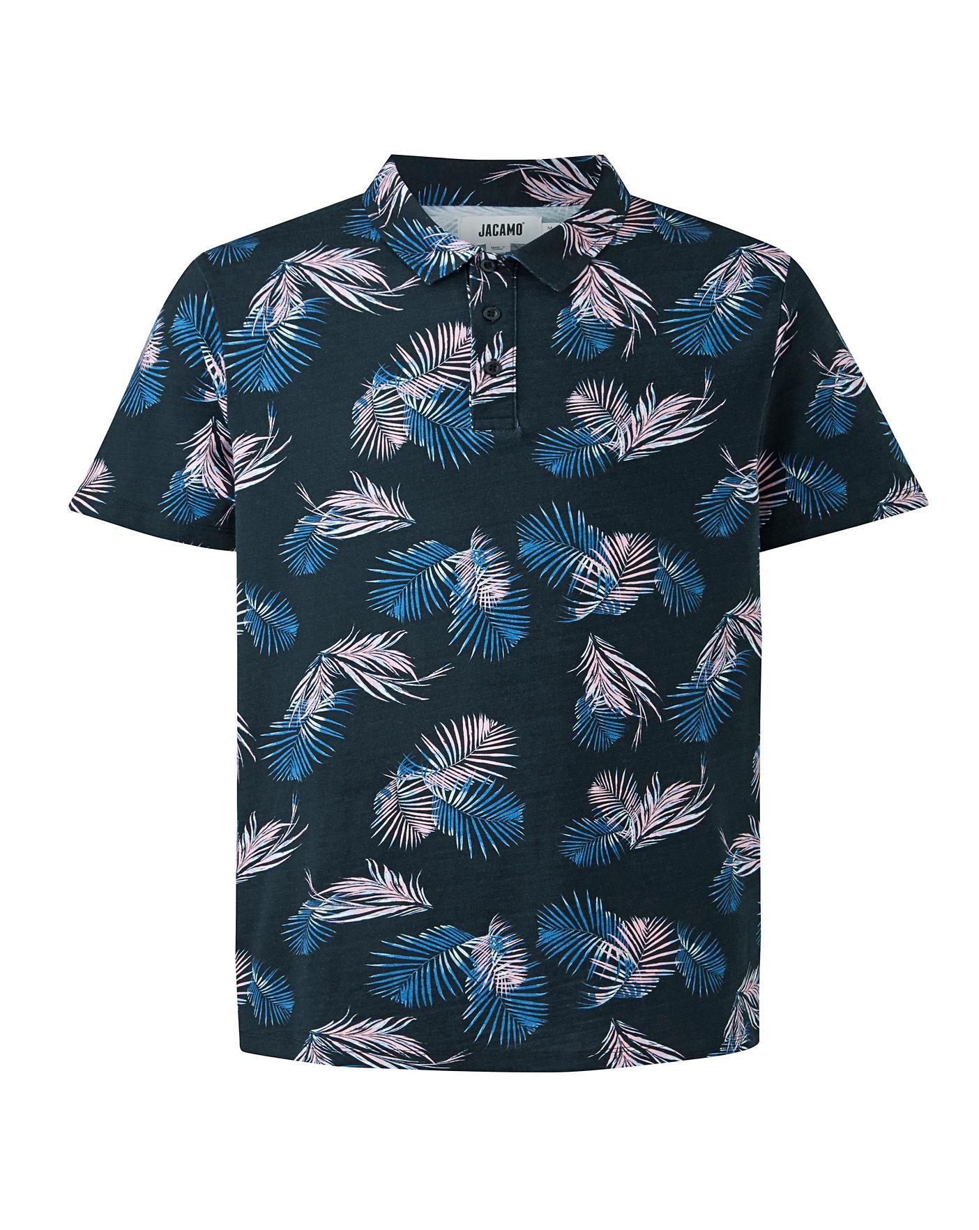 Navy Floral Print Polo | Crazy Clearance