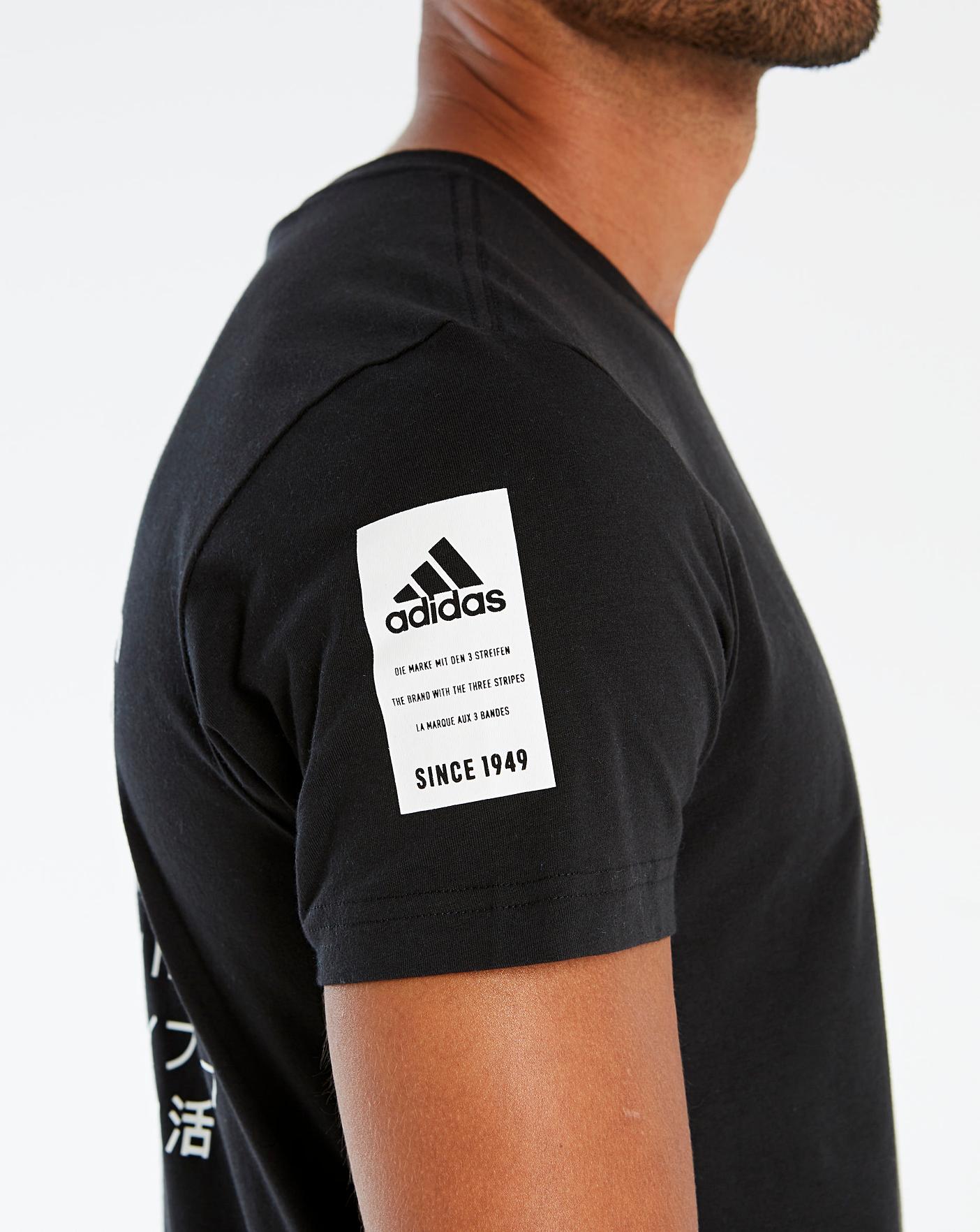 the brand with the three stripes t shirt