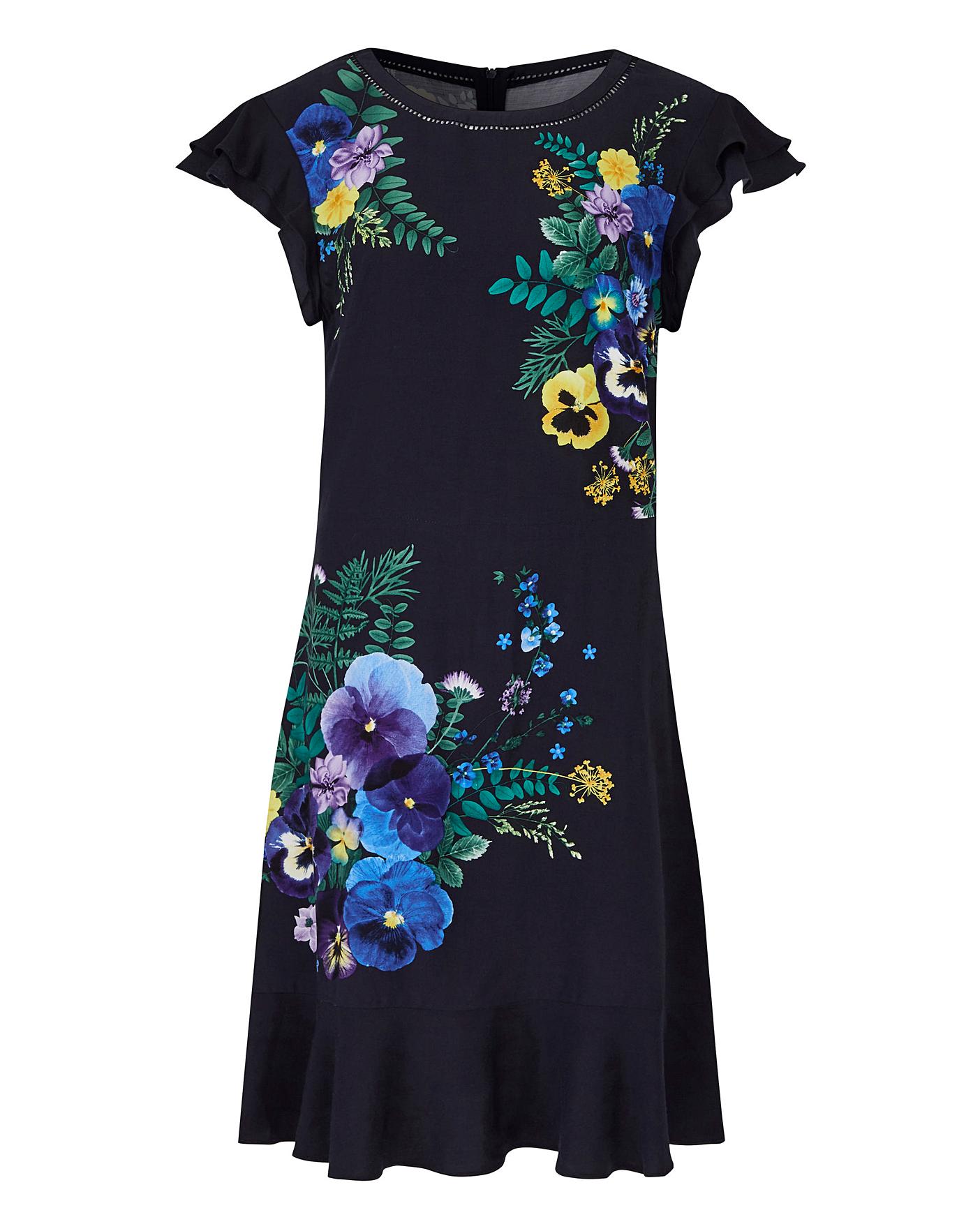 Oasis blue lace top bloom clearance skater dress