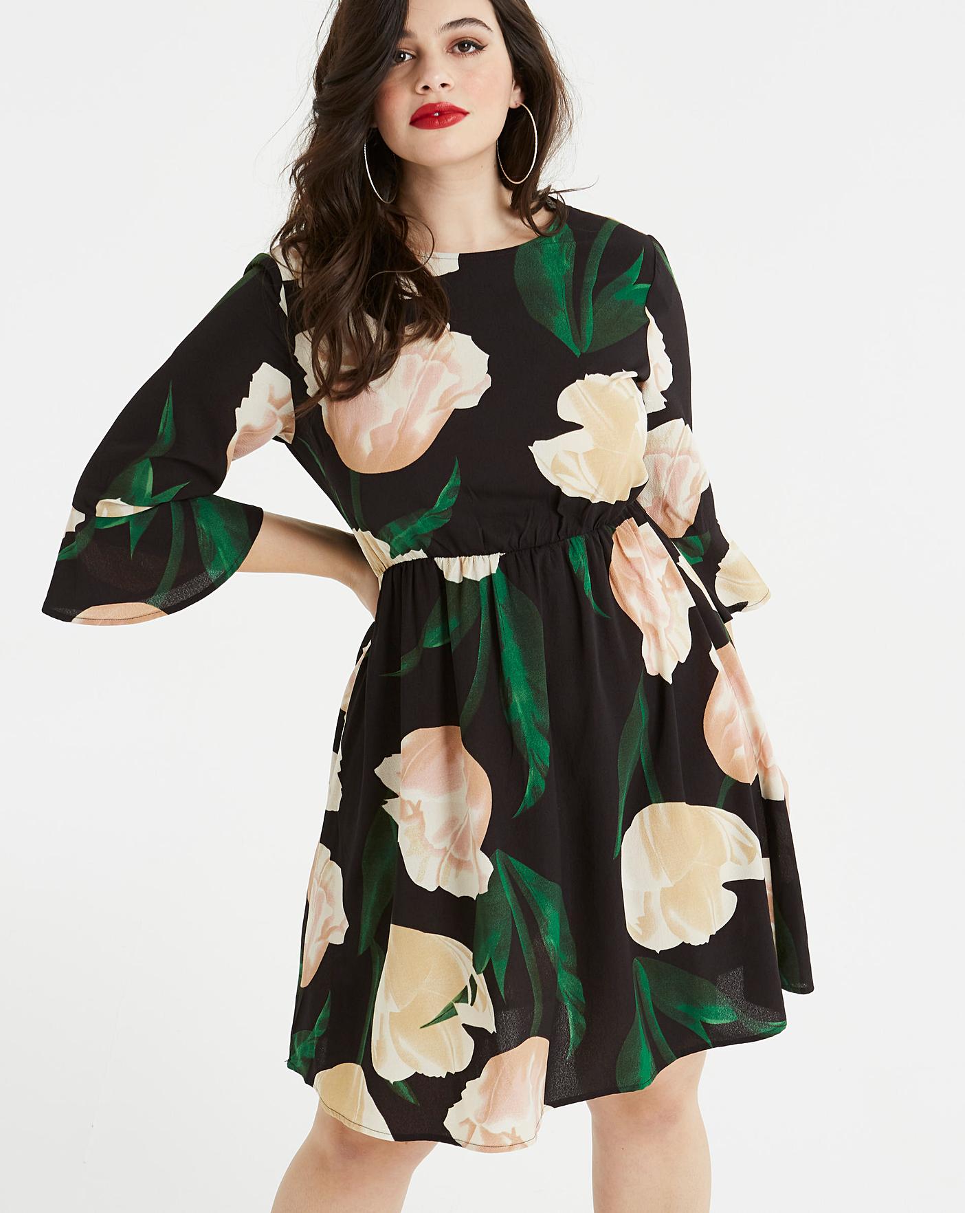 leaf print dress ax paris