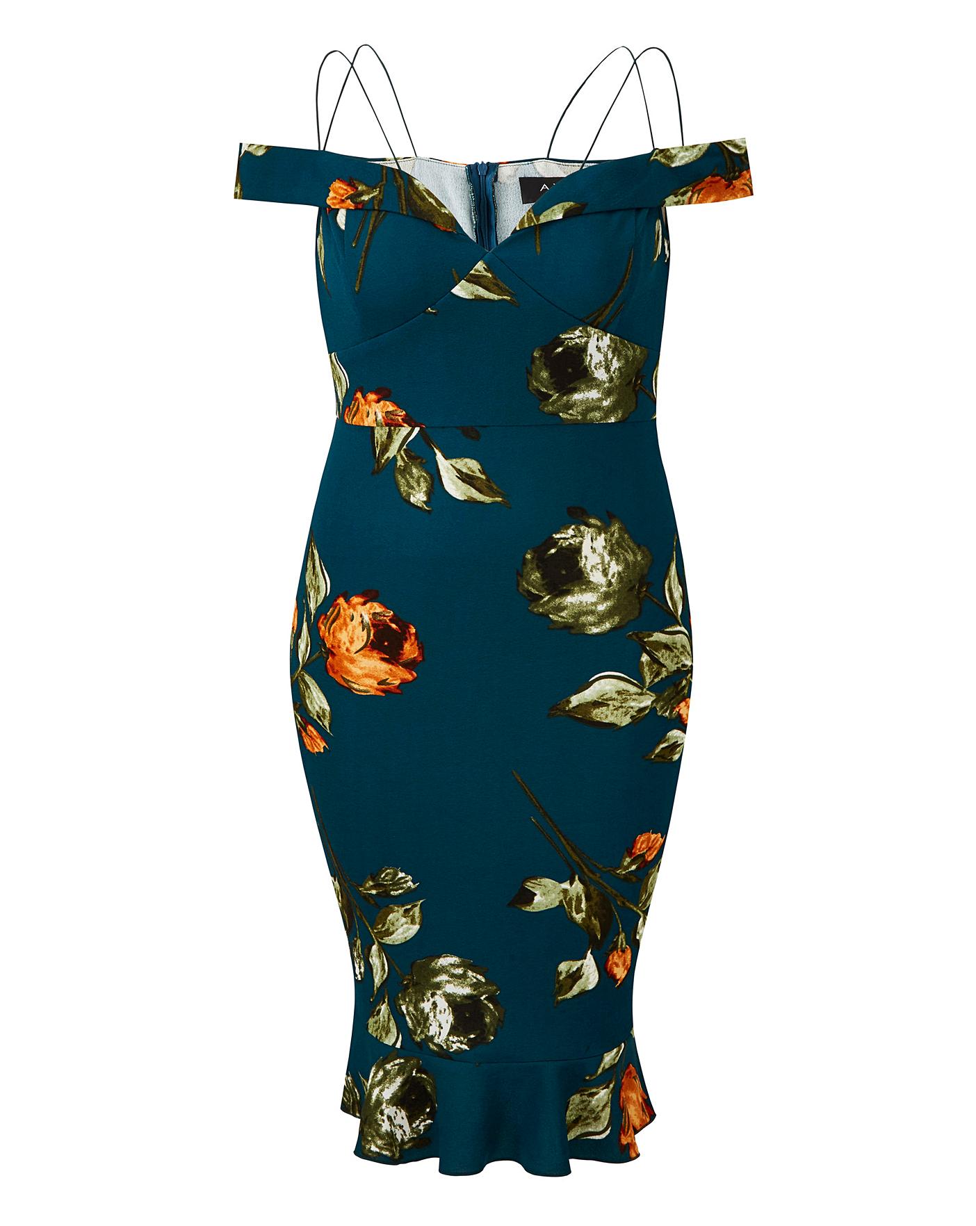 Ax paris clearance teal floral dress