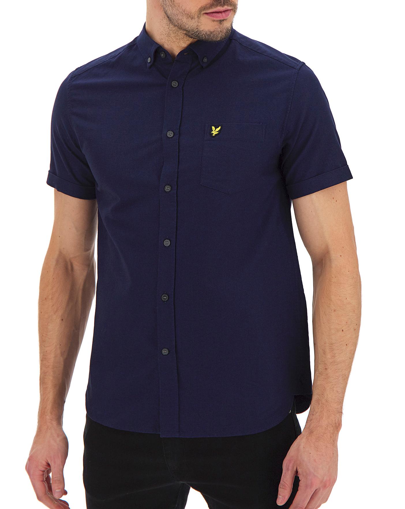 lyle and scott short sleeve oxford shirt