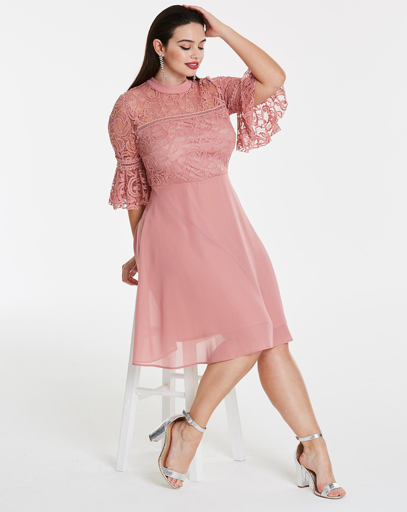 lace dress with chiffon sleeves