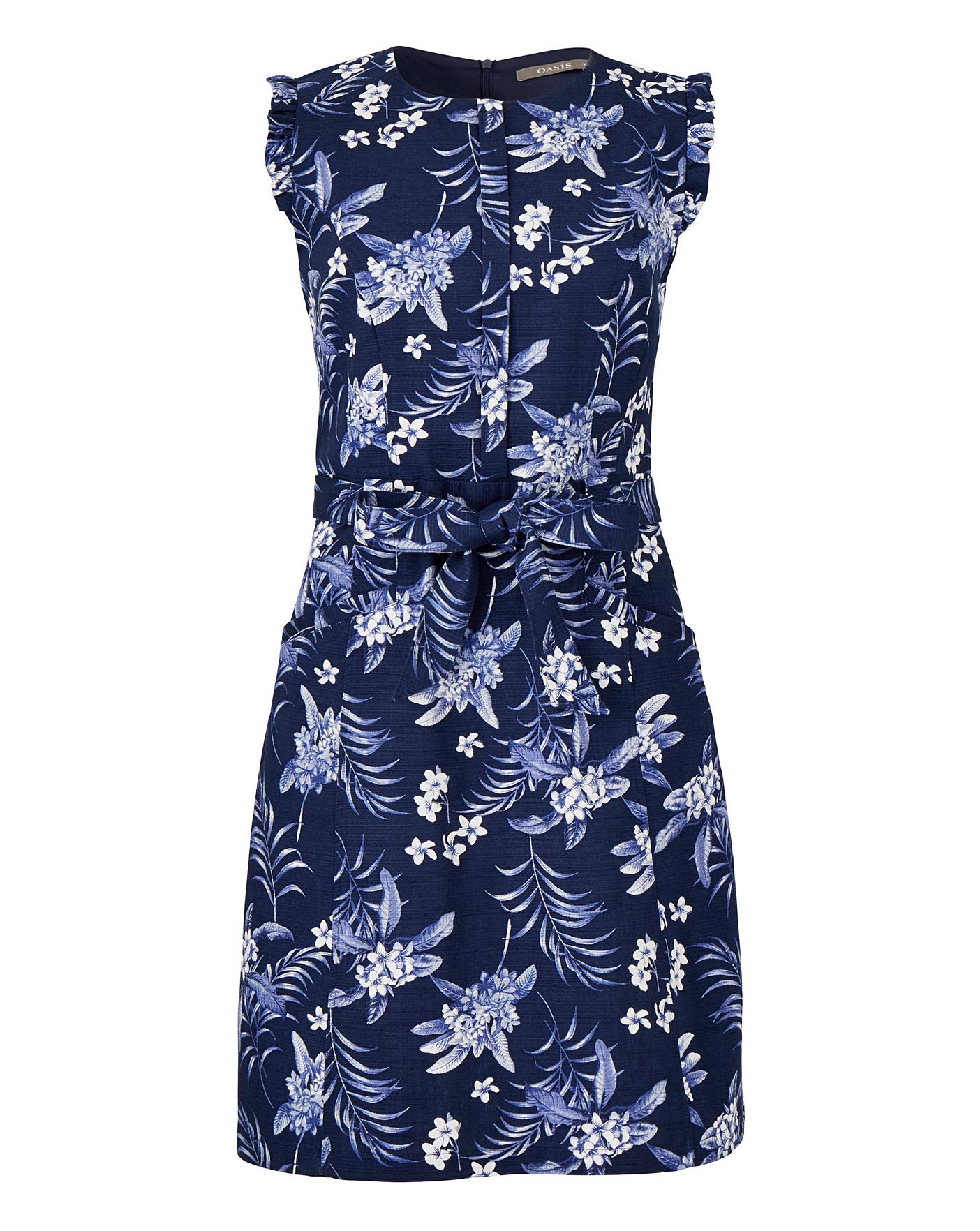 oasis palm print dress