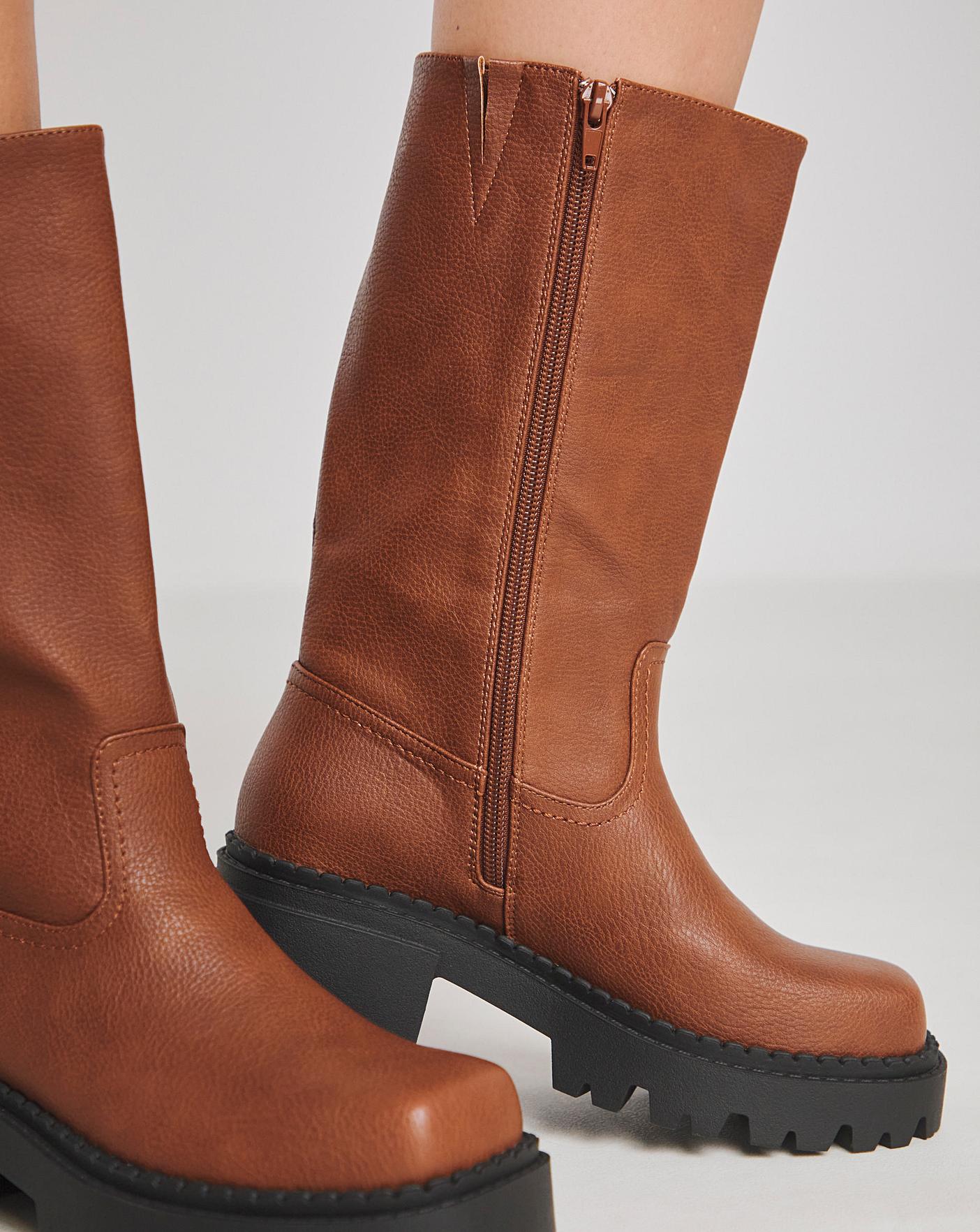 Chunky Plain Biker Boot Ex Wide C Oxendales