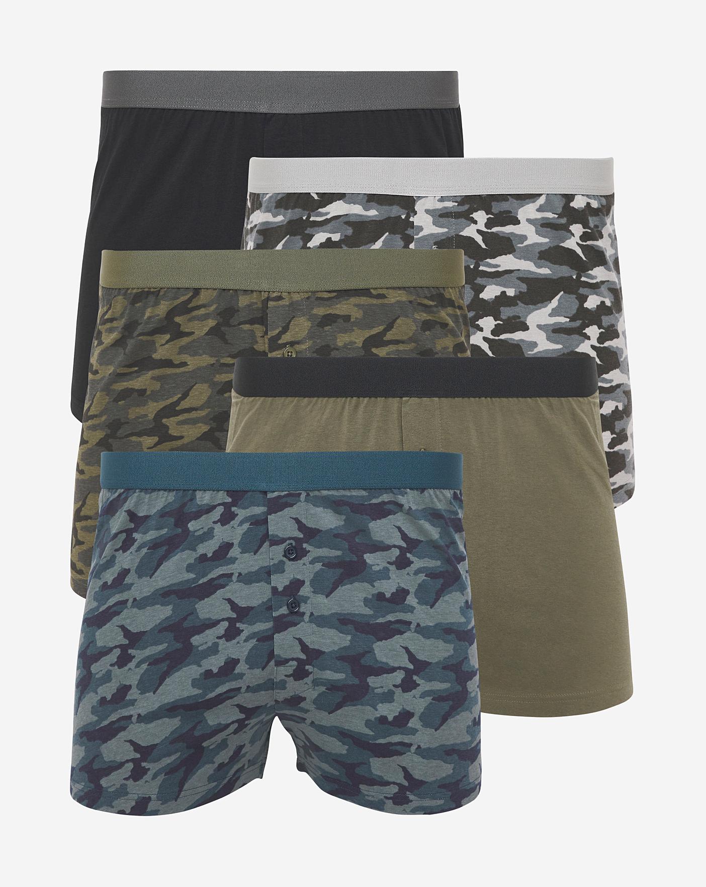 Pack Of 5 Camo Print Loose Boxers | Premier Man