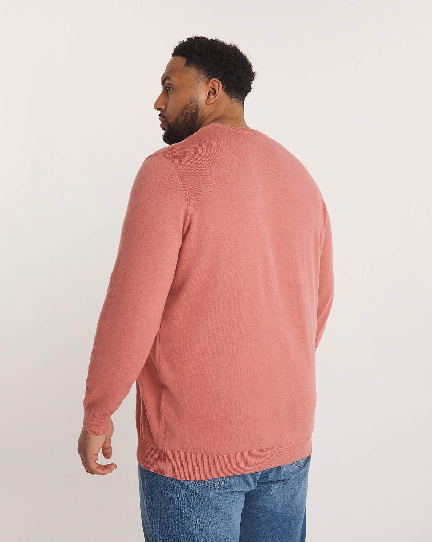 Mens pink clearance crew neck sweatshirt