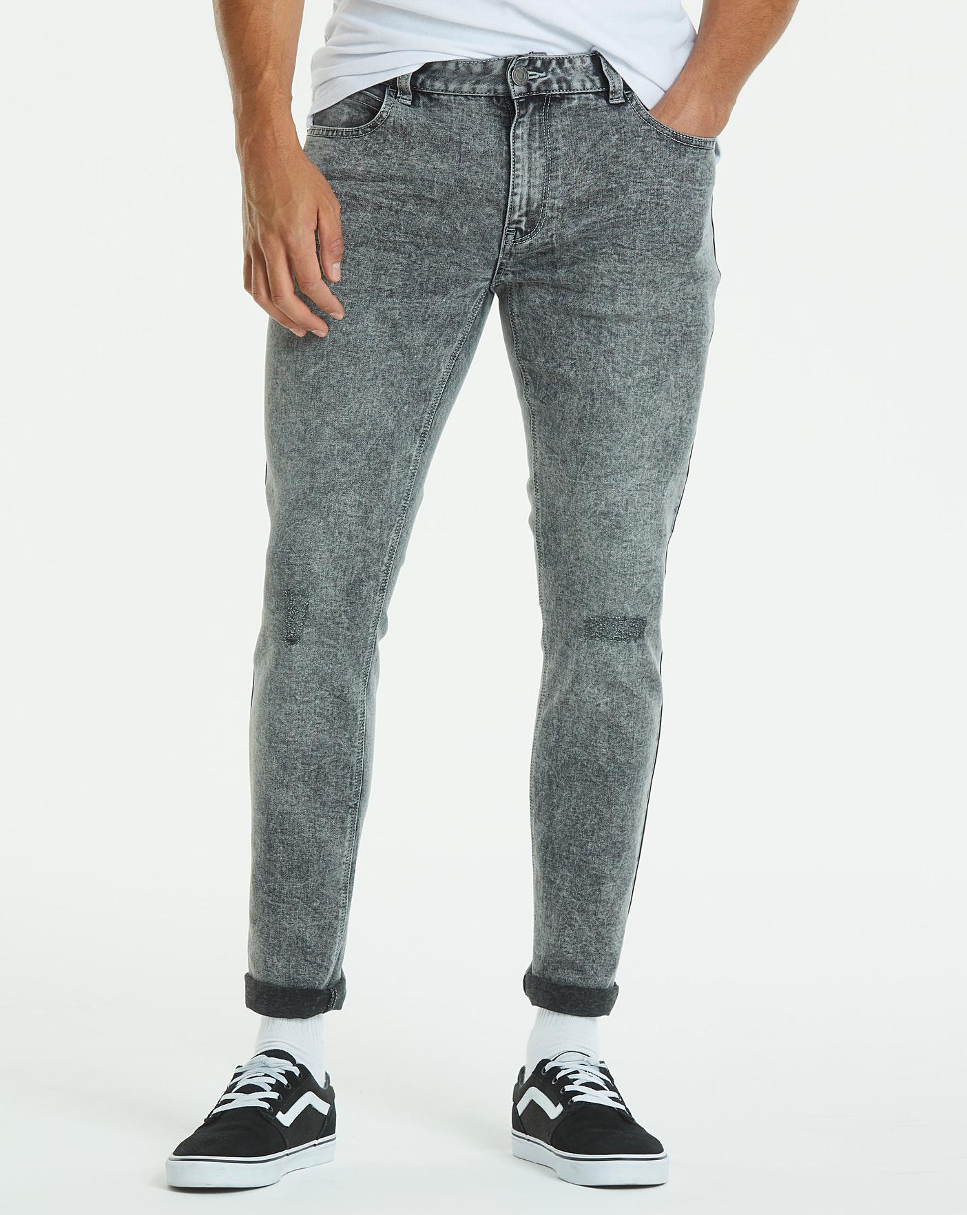 Skinny Washed Acid Grey Jeans 33 in 