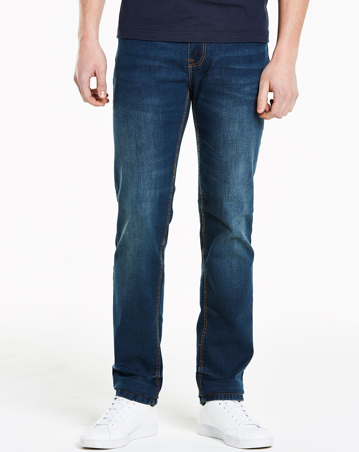 Straight Washed Indigo Jeans 29 in | Jacamo