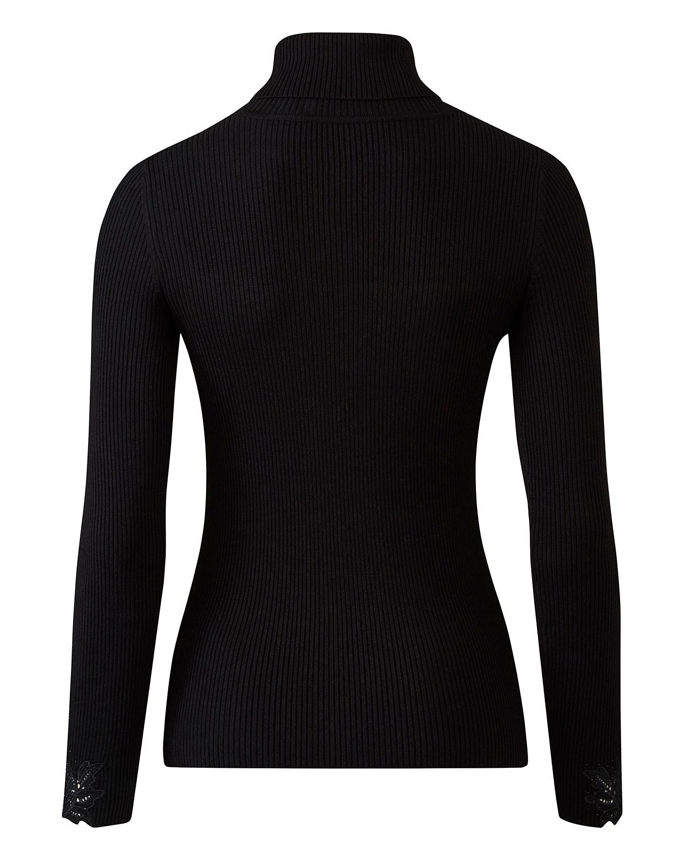 Lace Detail Roll Neck Jumper | J D Williams