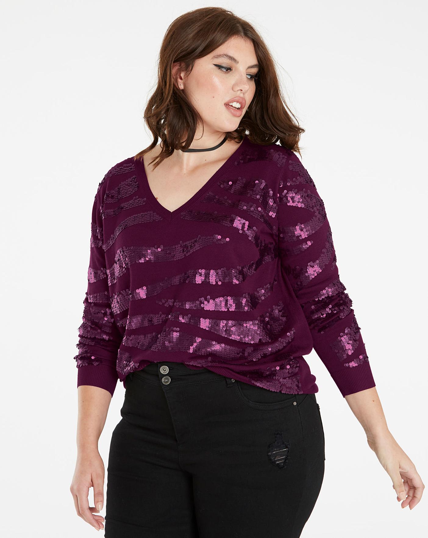 purple sequin jumper