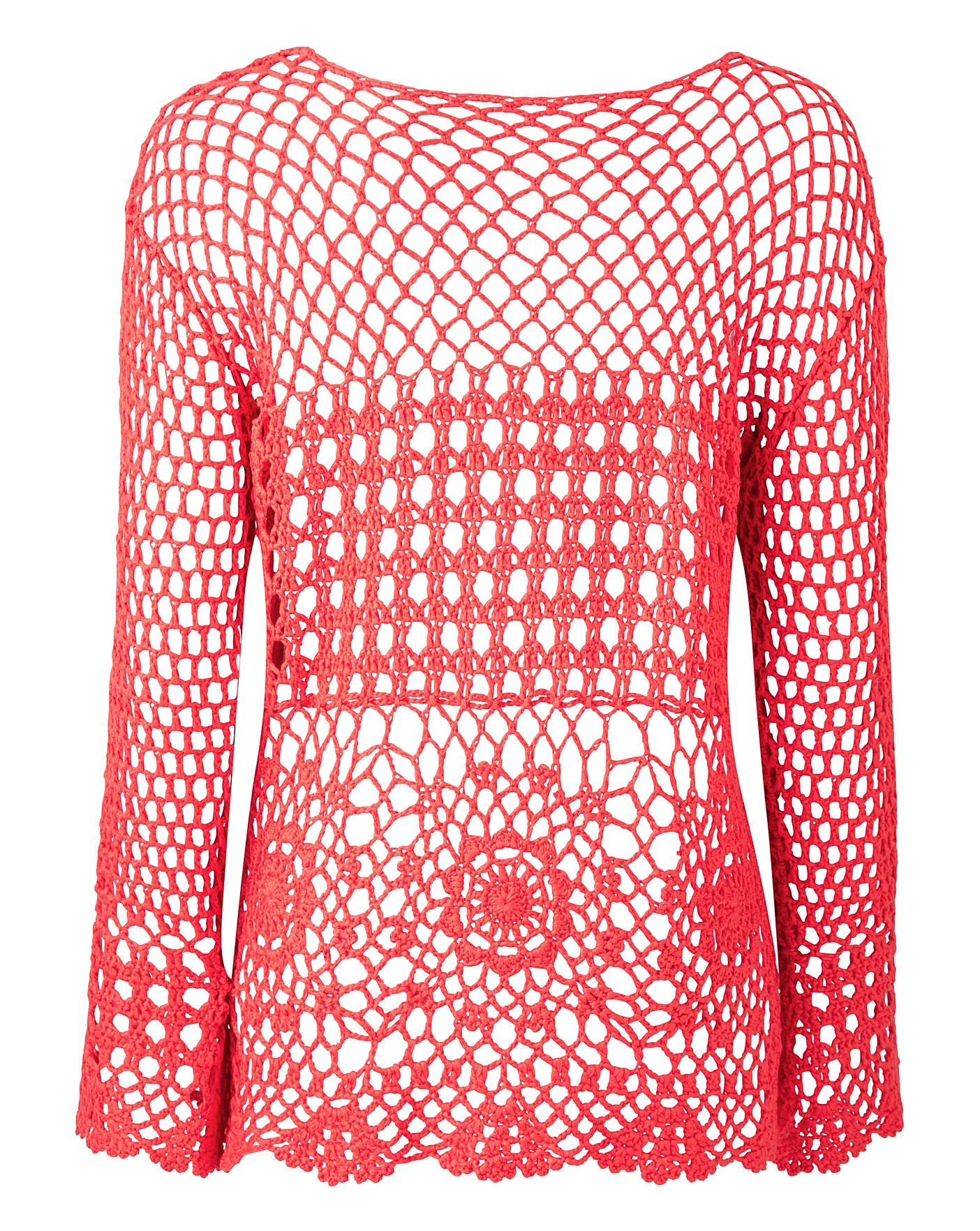 Lace Up Crochet Jumper J D Williams