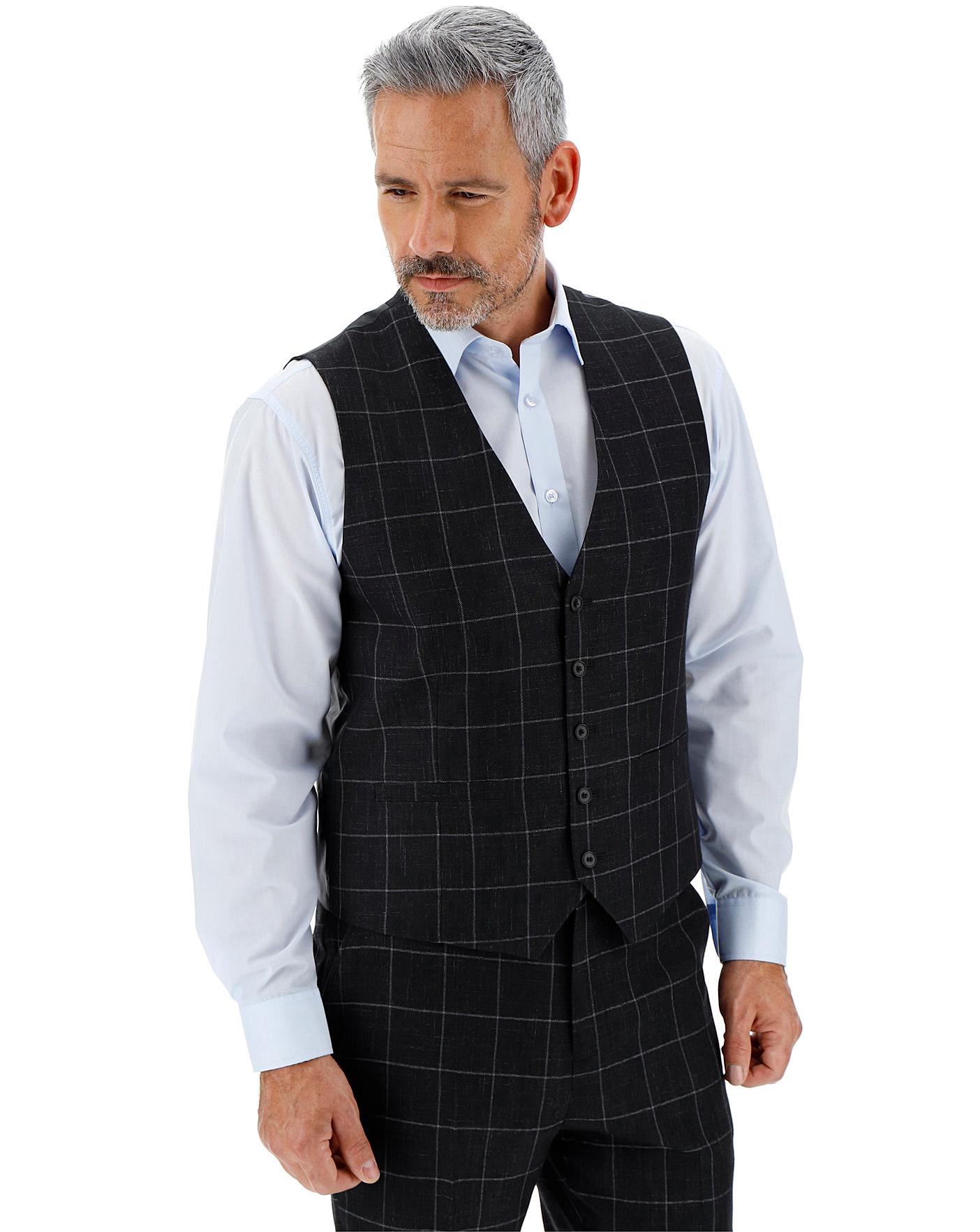 Windowpane waistcoat deals