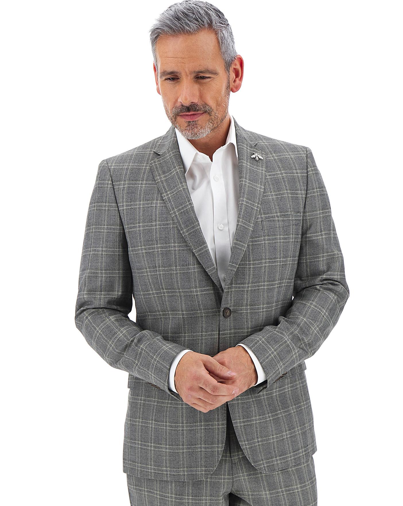 grey check pant coat