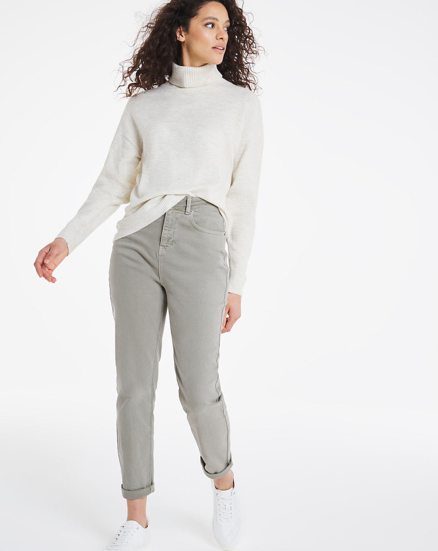 khaki mom jeans