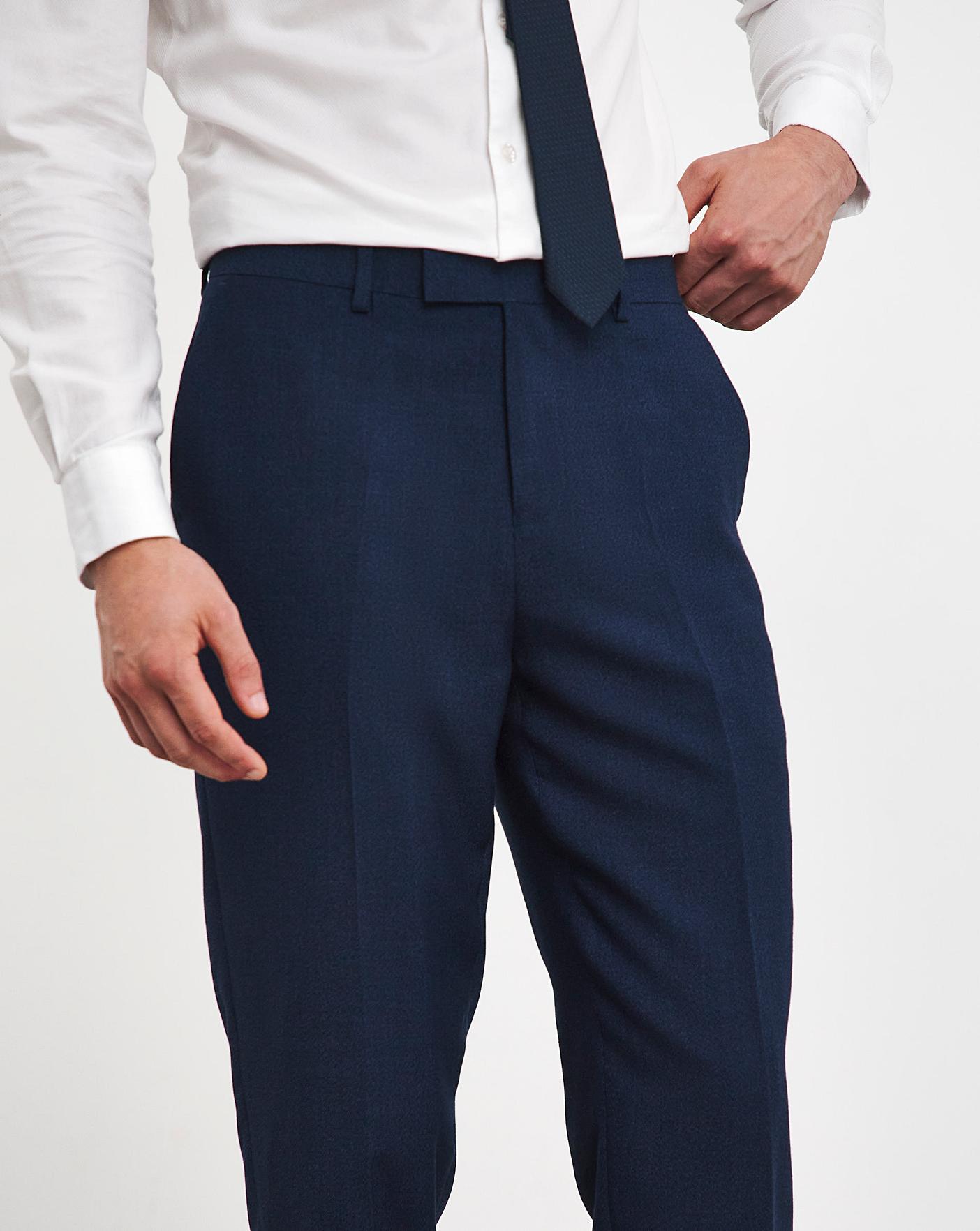 Navy Reg Fit Suit Trouser with Stretch