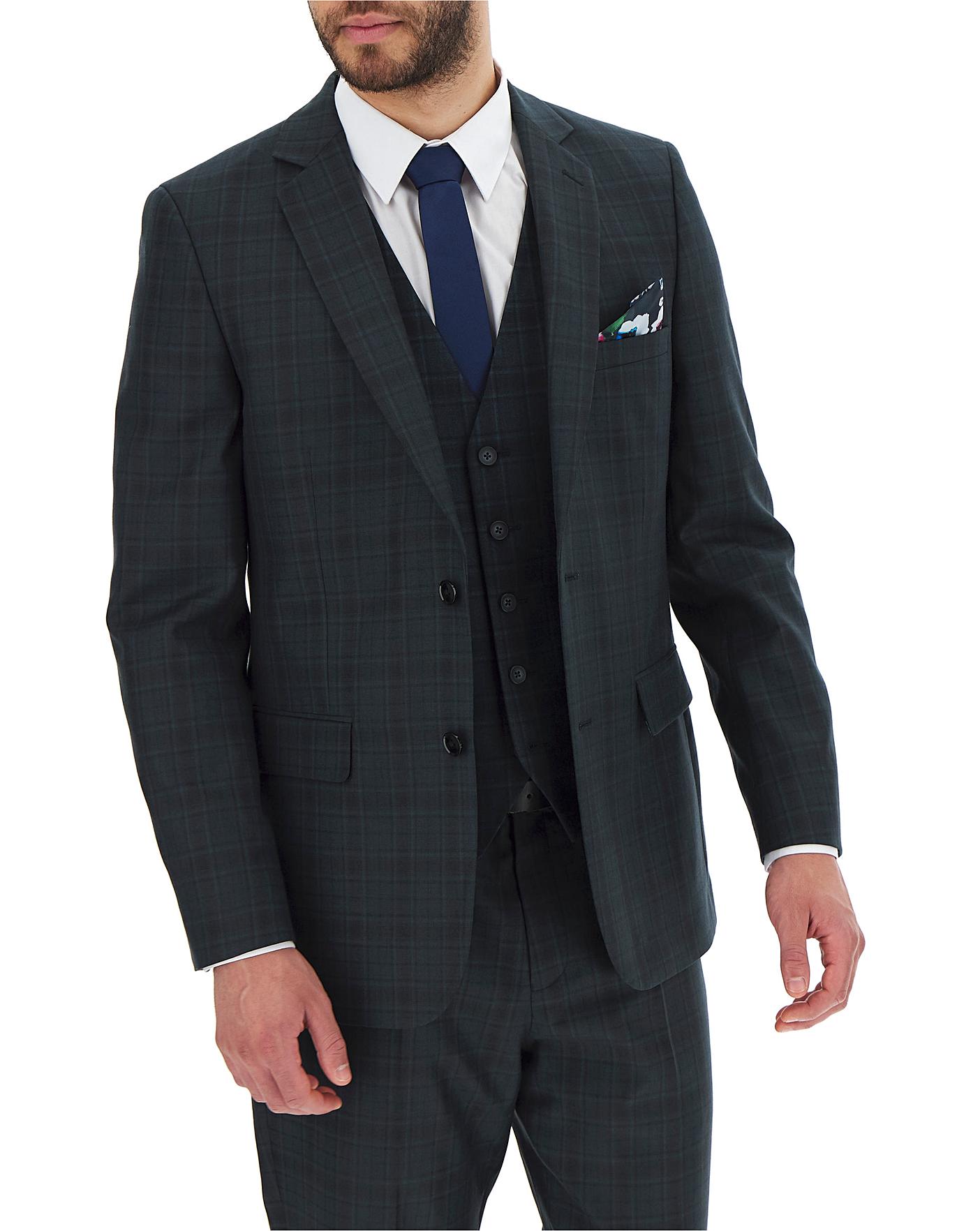 teal plaid suit