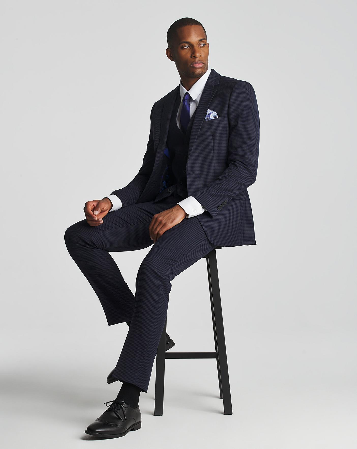 navy blue wool sport coat